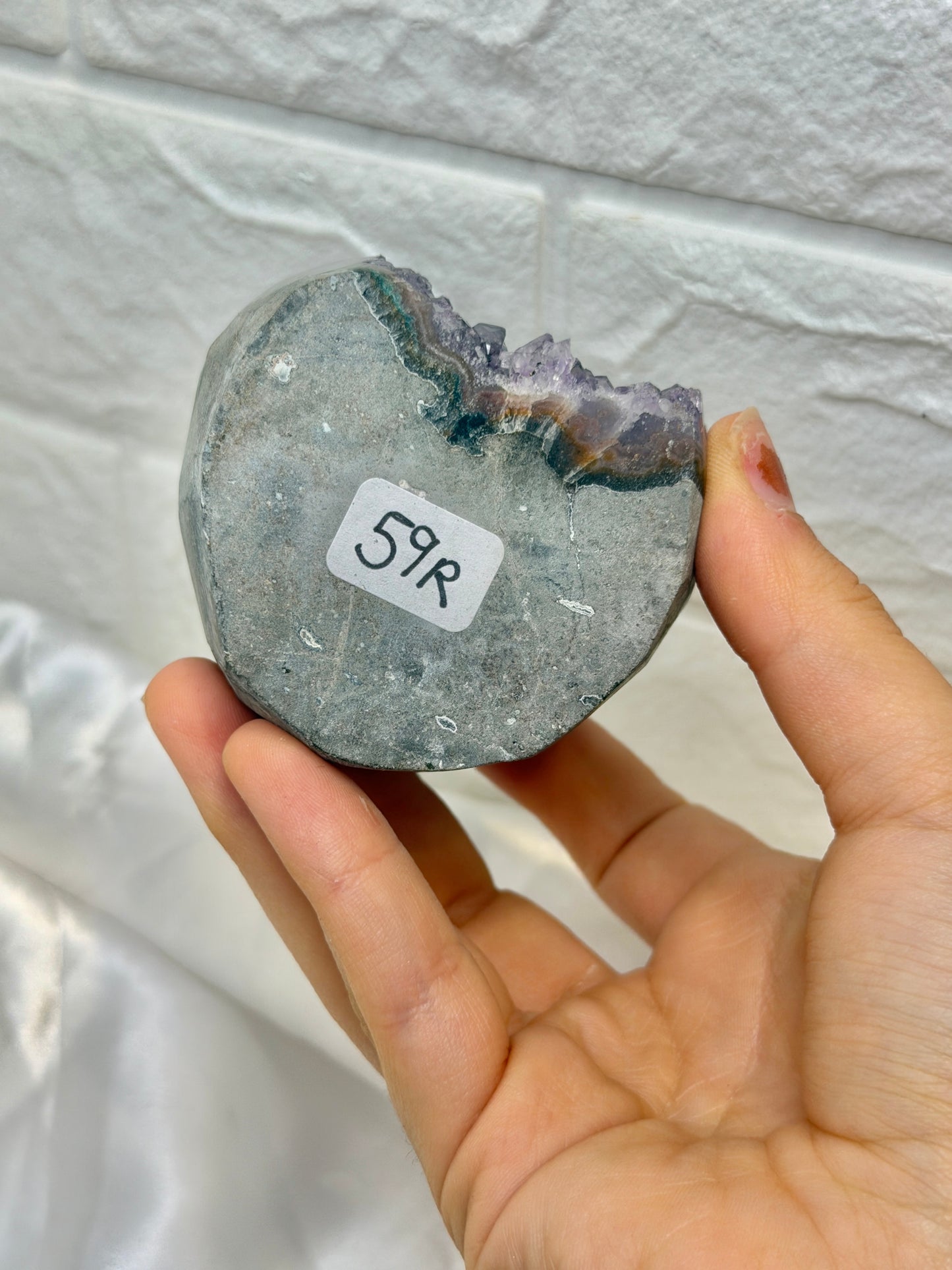 Juicy deep purple Uruguay amethyst with calcite R