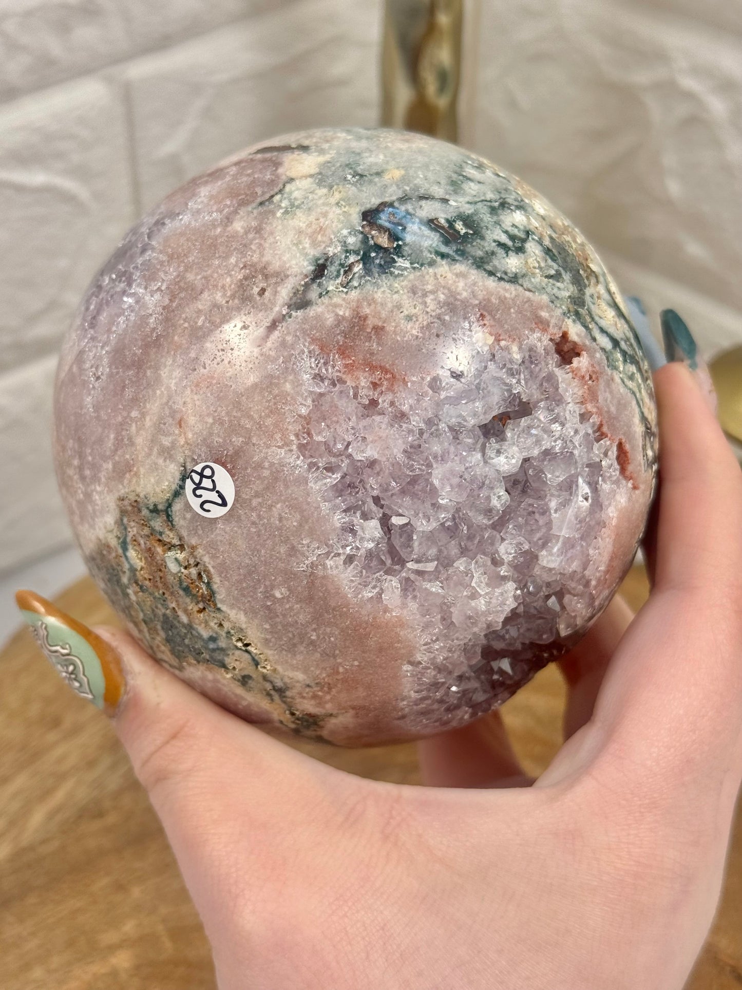 Stunning pink/purple amethyst sphere from Brazil
