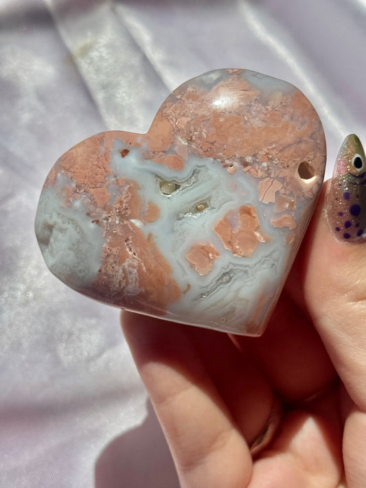 You pick! Cotton candy agate heart