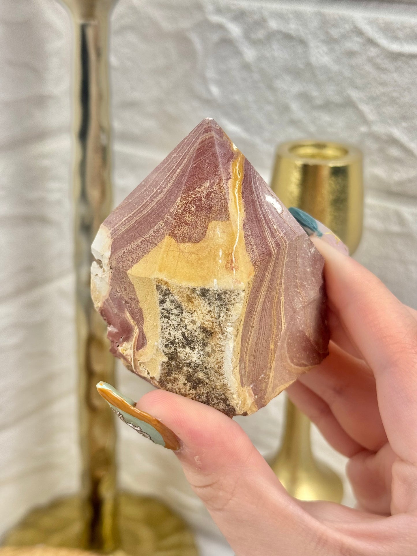 You pick! Polychrome jasper top polished point