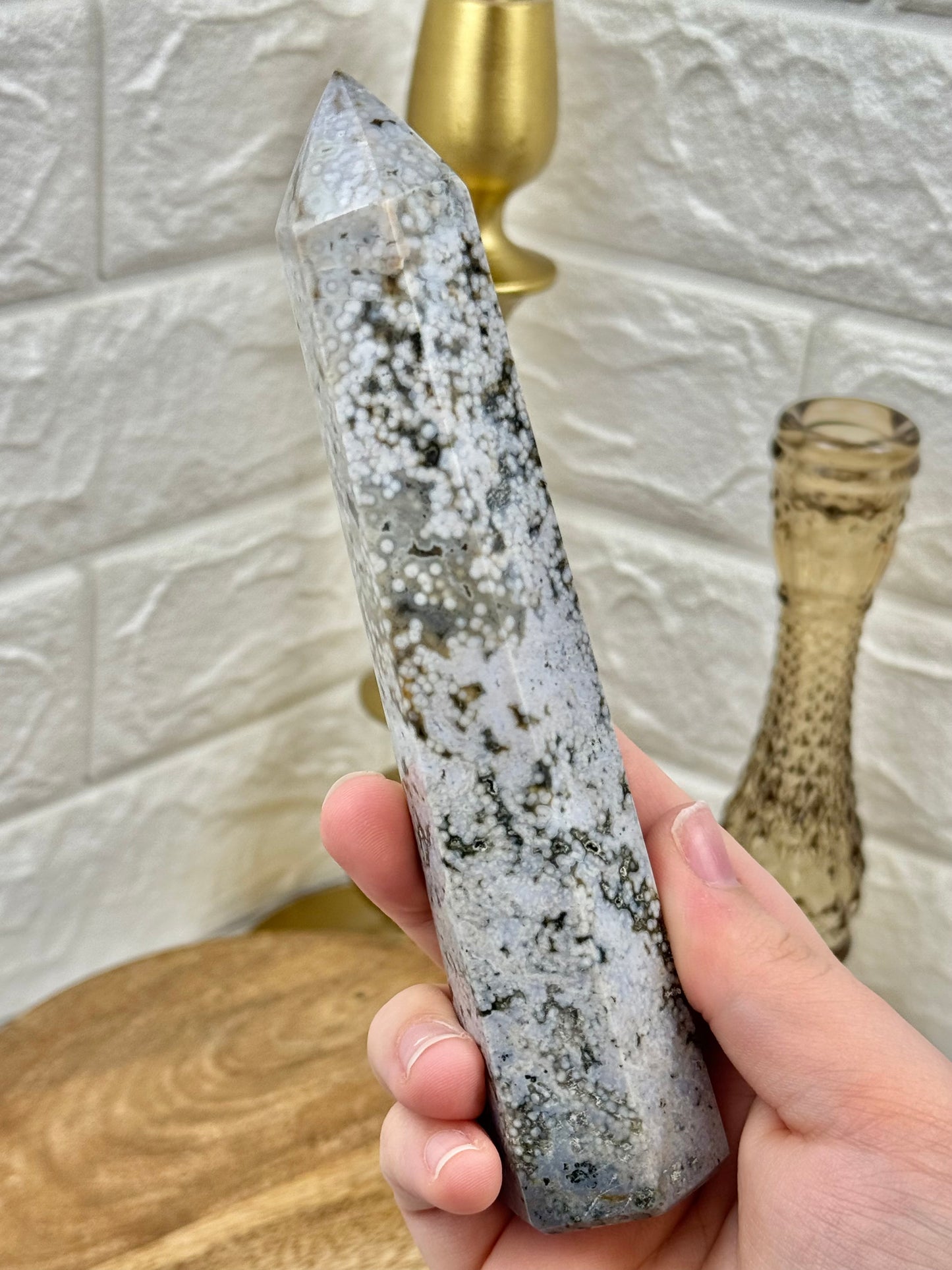 You pick! Orbicular sea jasper towers from Madagascar