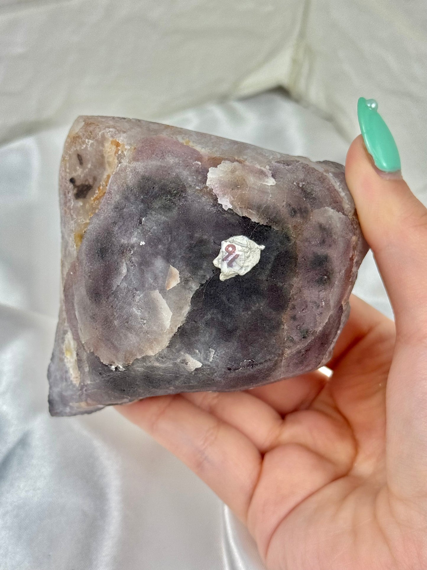 Beautiful elestial amethyst with hematite from India