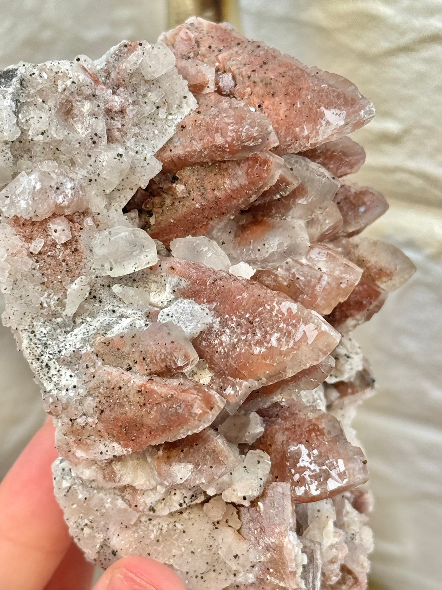 Stunning dogtooth hematite calcite with pyrite from China