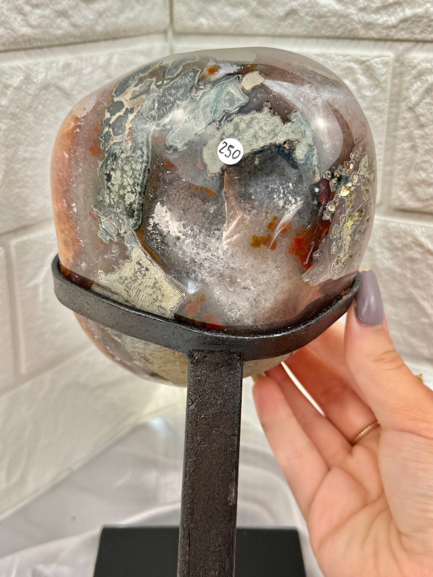 Insane Orange Uruguay amethyst on stand