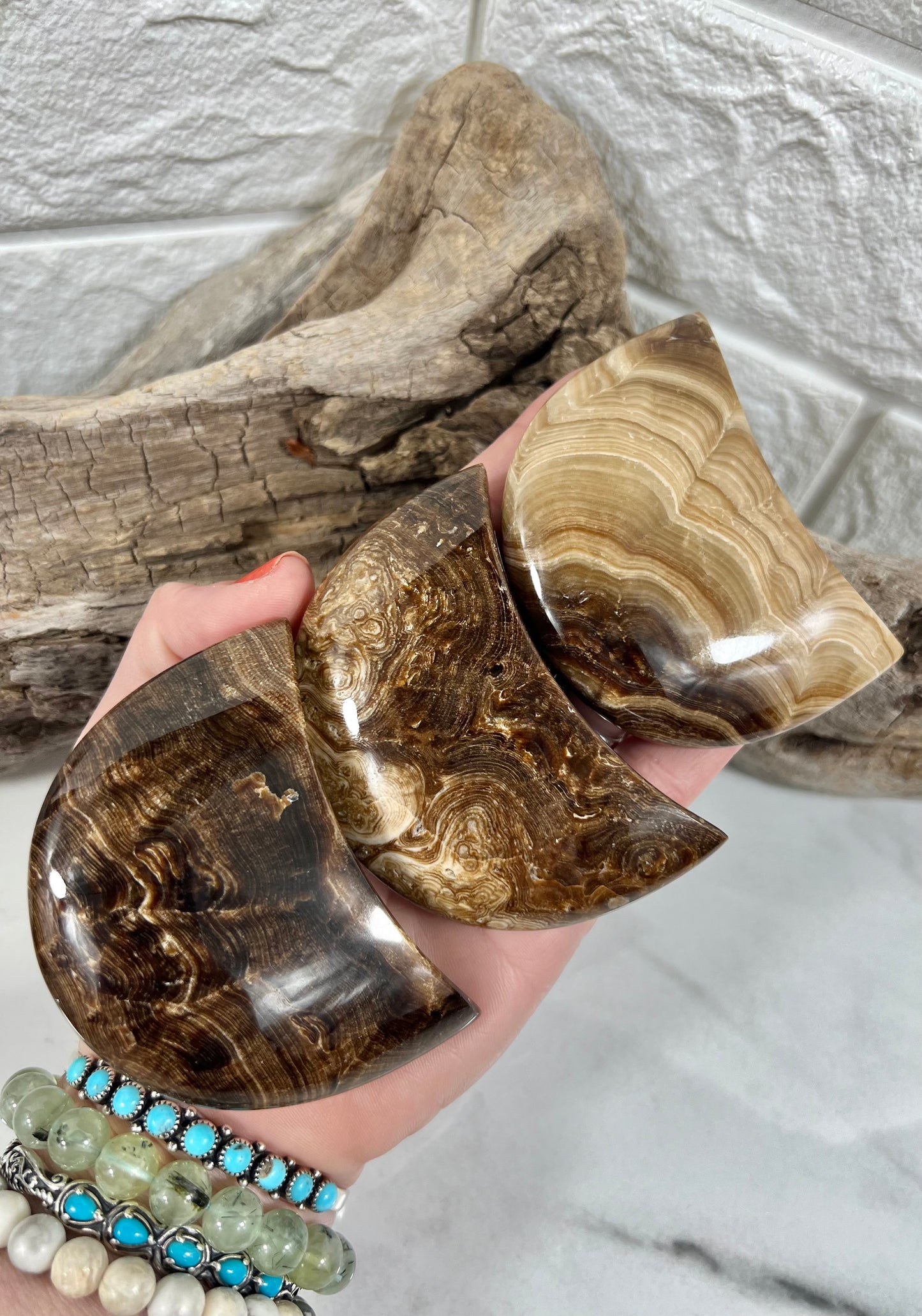 1 chocolate calcite moon