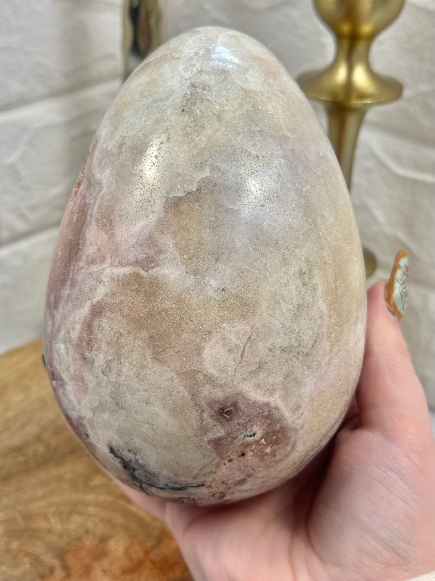 Amazing XL druzy pink amethyst egg from Brazil