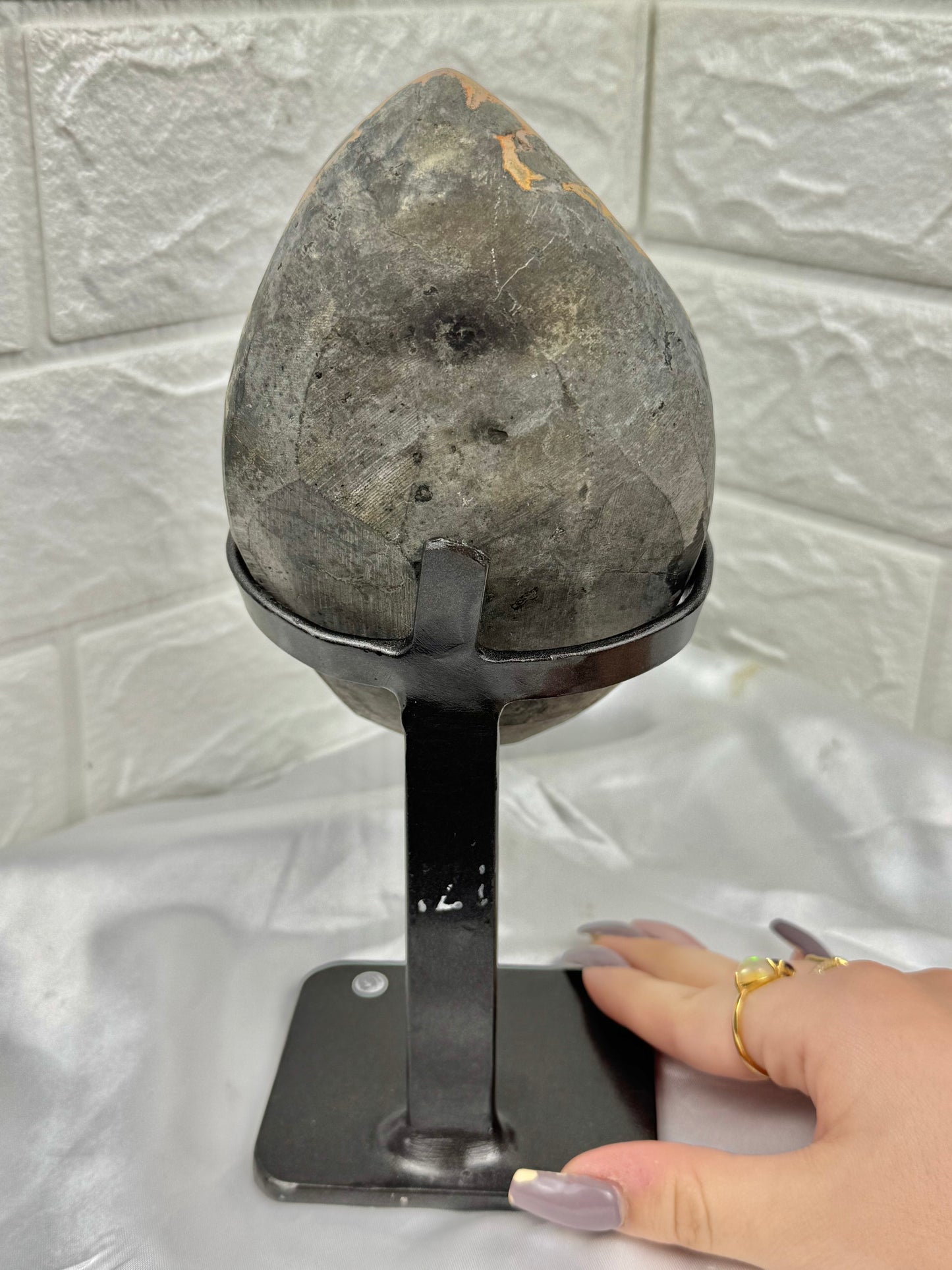 Incredible black amethyst on stand from Brazil