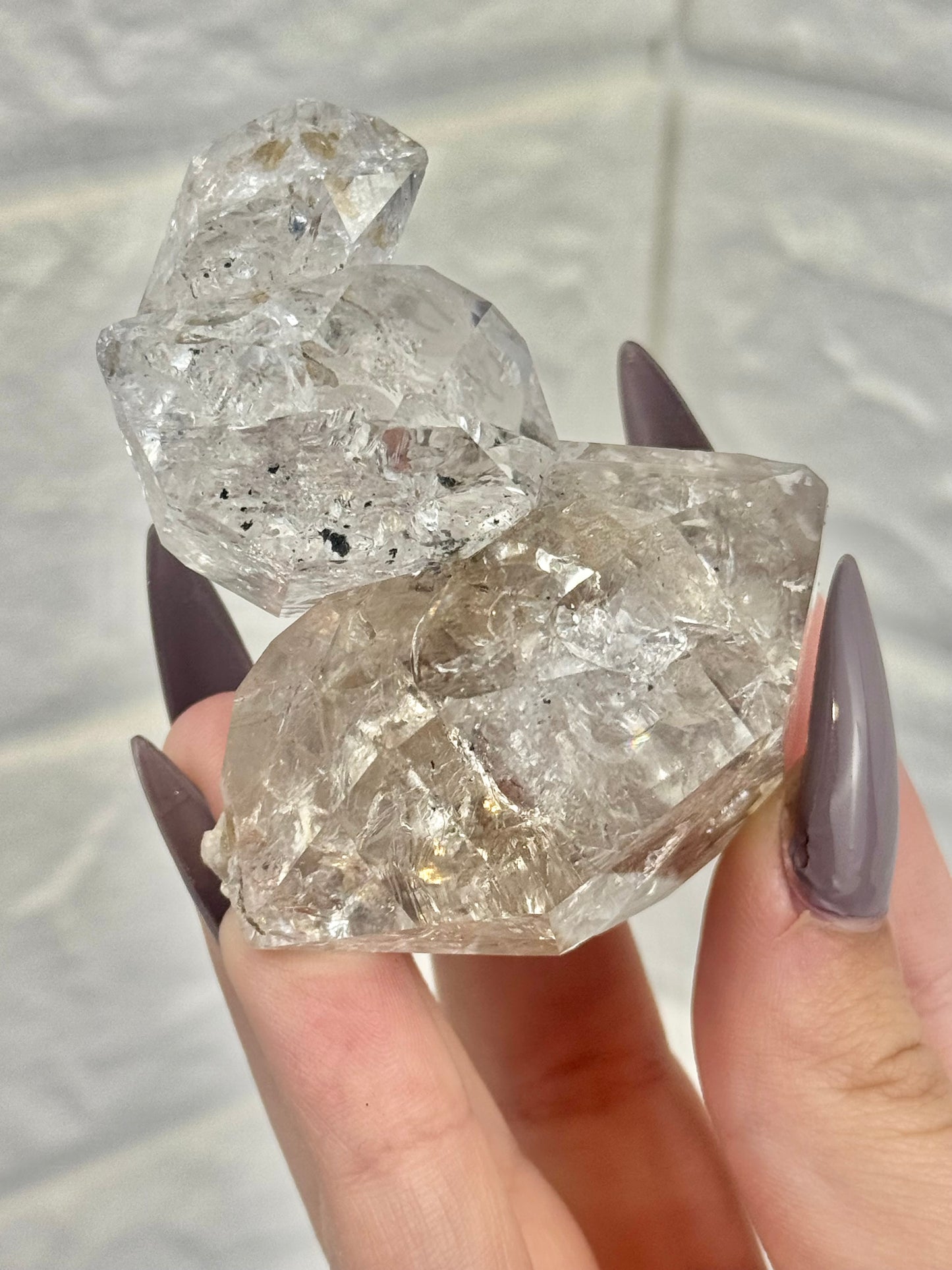 High-grade collectors Herkimer diamond chain from New York