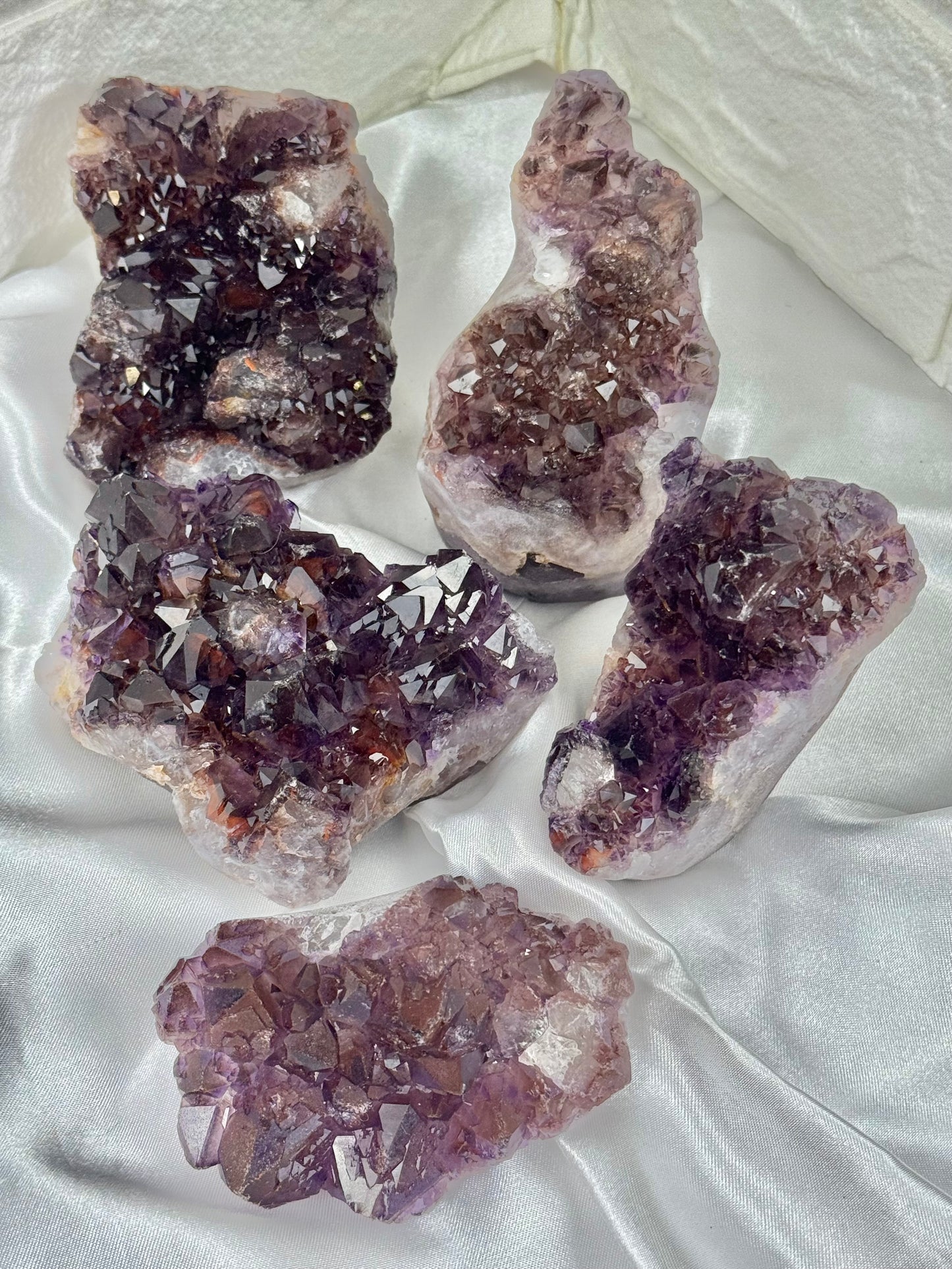 You pick! Stunning elestial amethyst with hematite from India