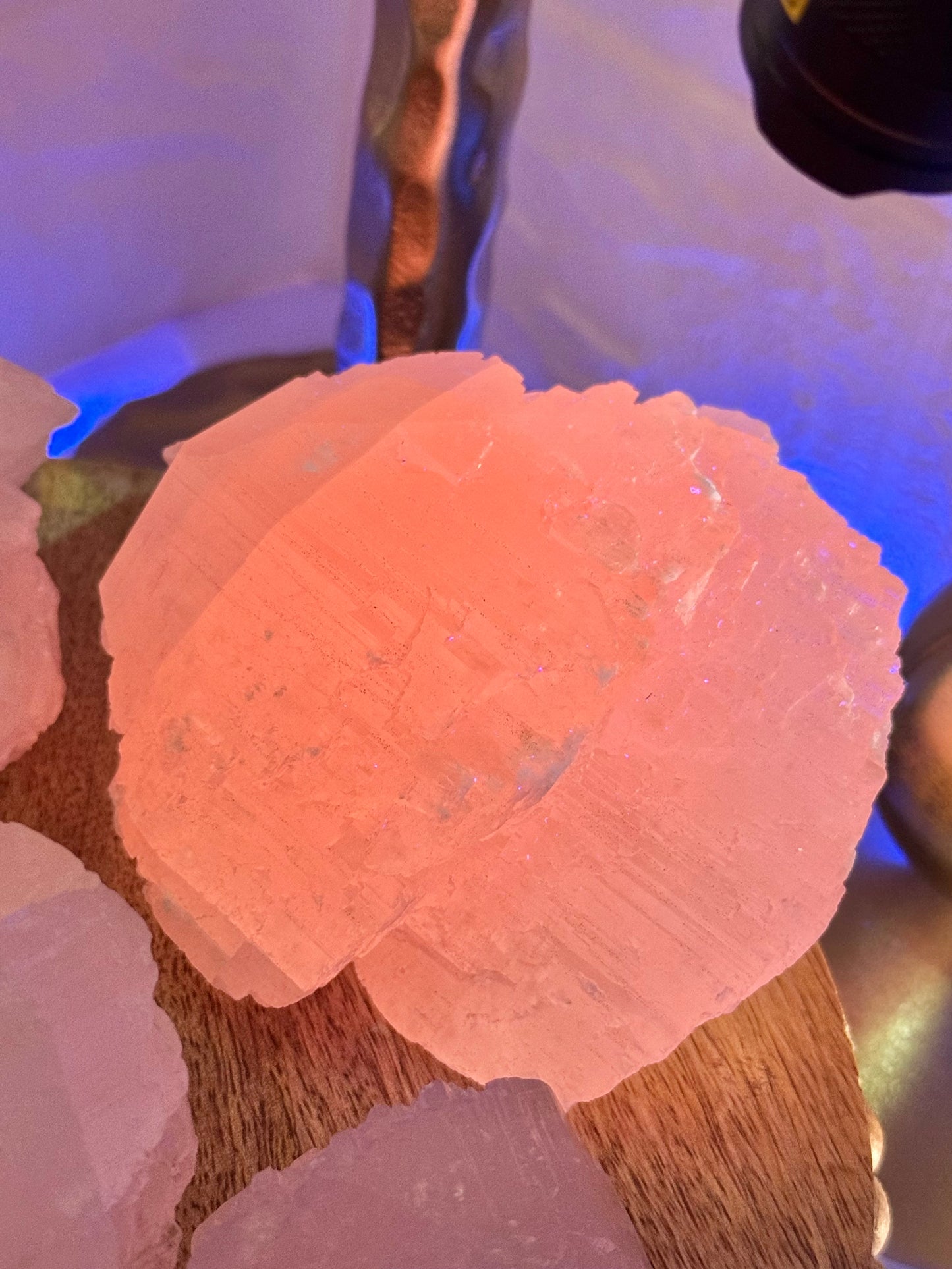 You pick! Incredible UV reactive pink shell calcite from China