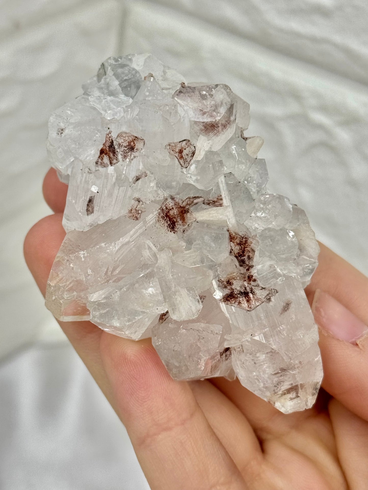 You pick! Diamond apophyllite specimen with red stillbite from India