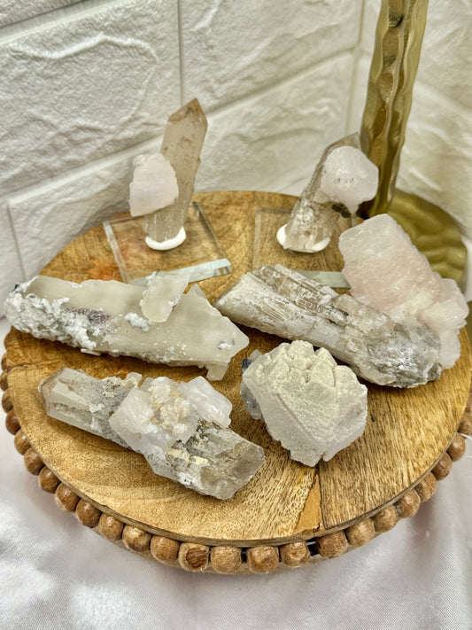 You pick! Cherry blossom calcite on quartz from China