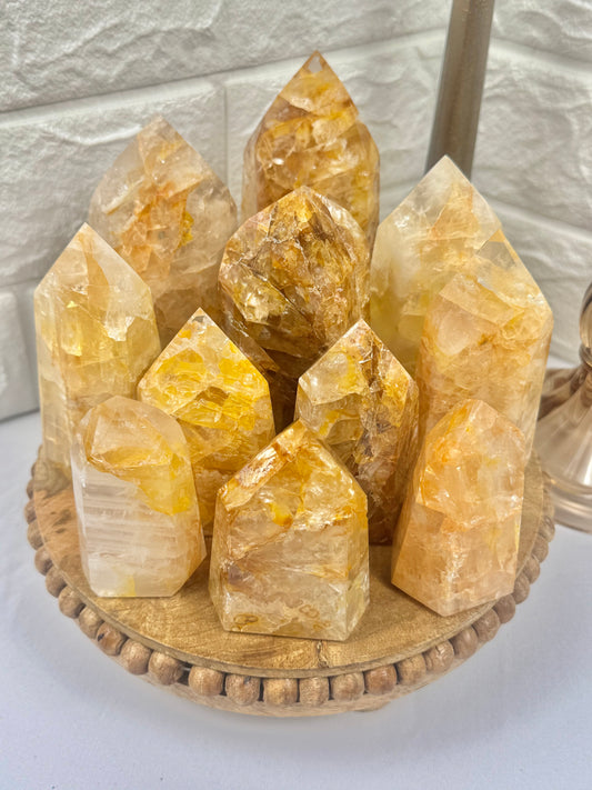 You pick! Golden healer towers (some with pyrite inclusions) from Brazil