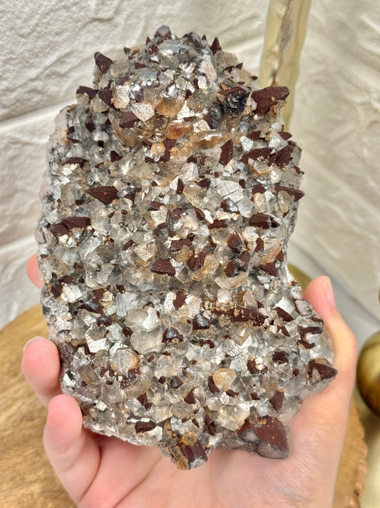 Gorgeous dogtooth calcite w/ Limonite, Pyrite Symboisis from Hubei Province, China