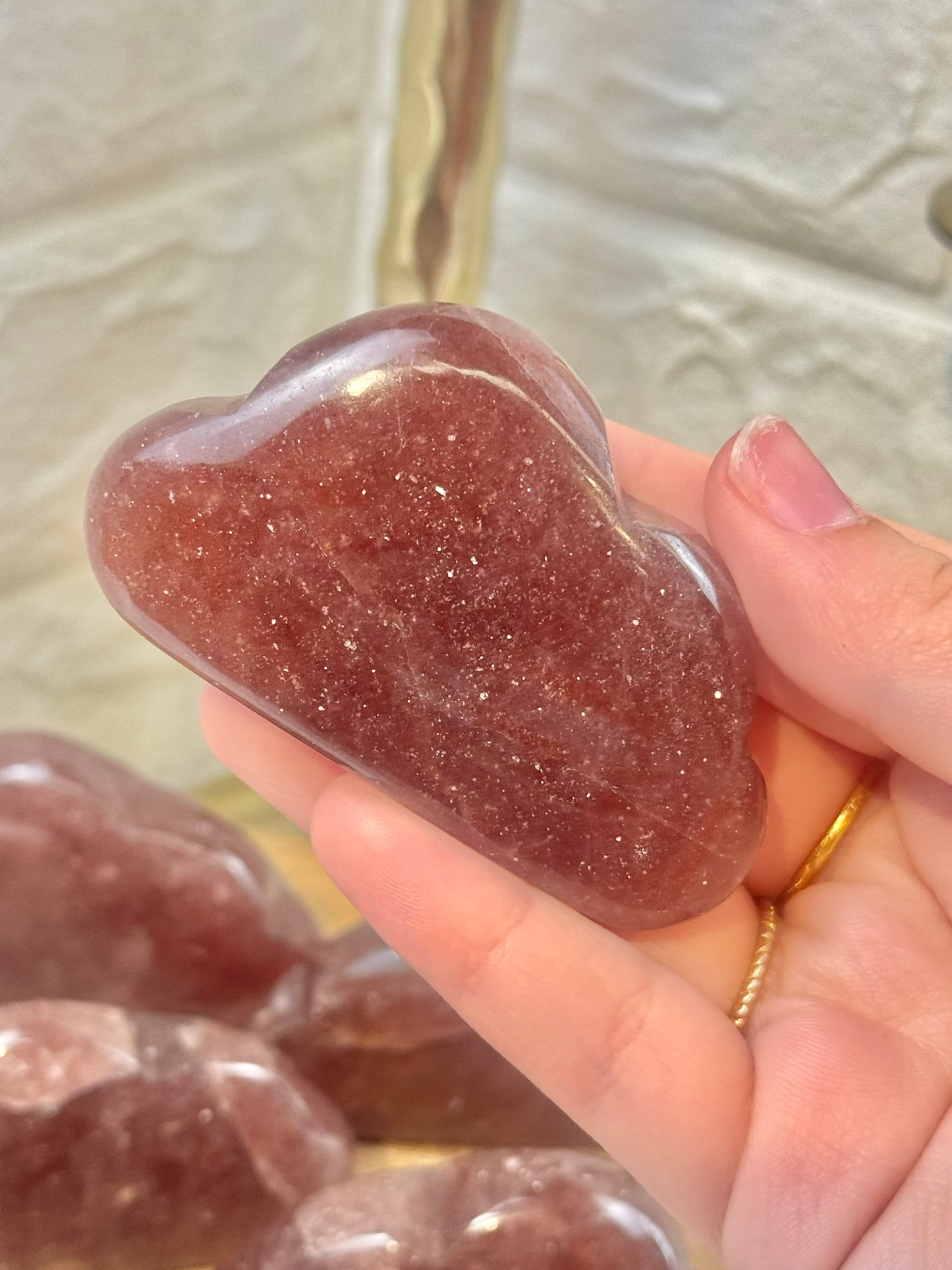 1 sparkly strawberry quartz cloud