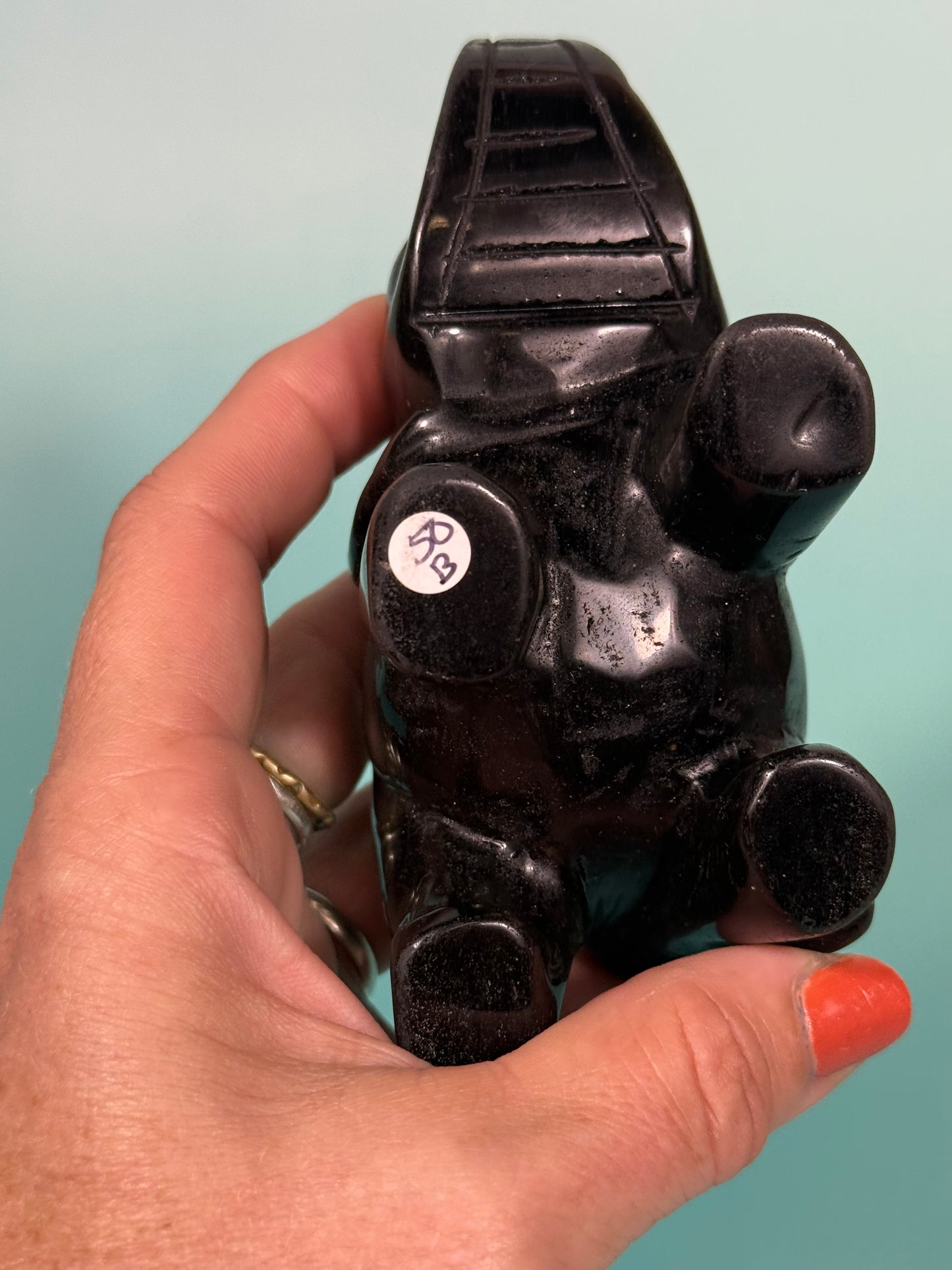 Gold sheen obsidian elephant