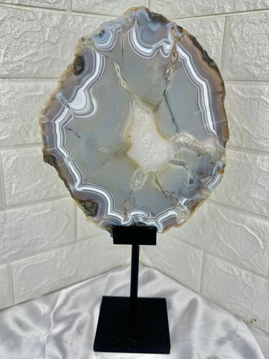 Statement Brazilian agate slab in stand