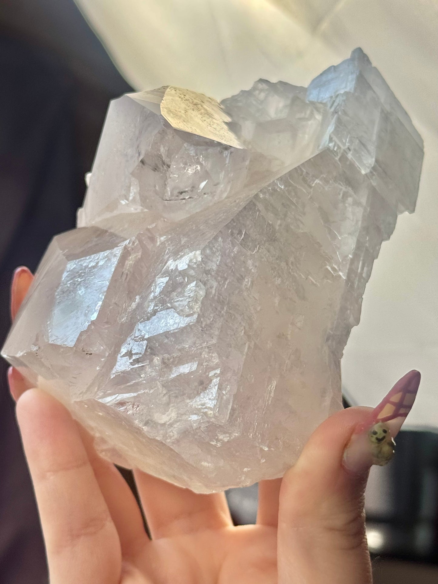 Incredible yellow/lavender balmat calcite from the Empire Zinc Mine, New York