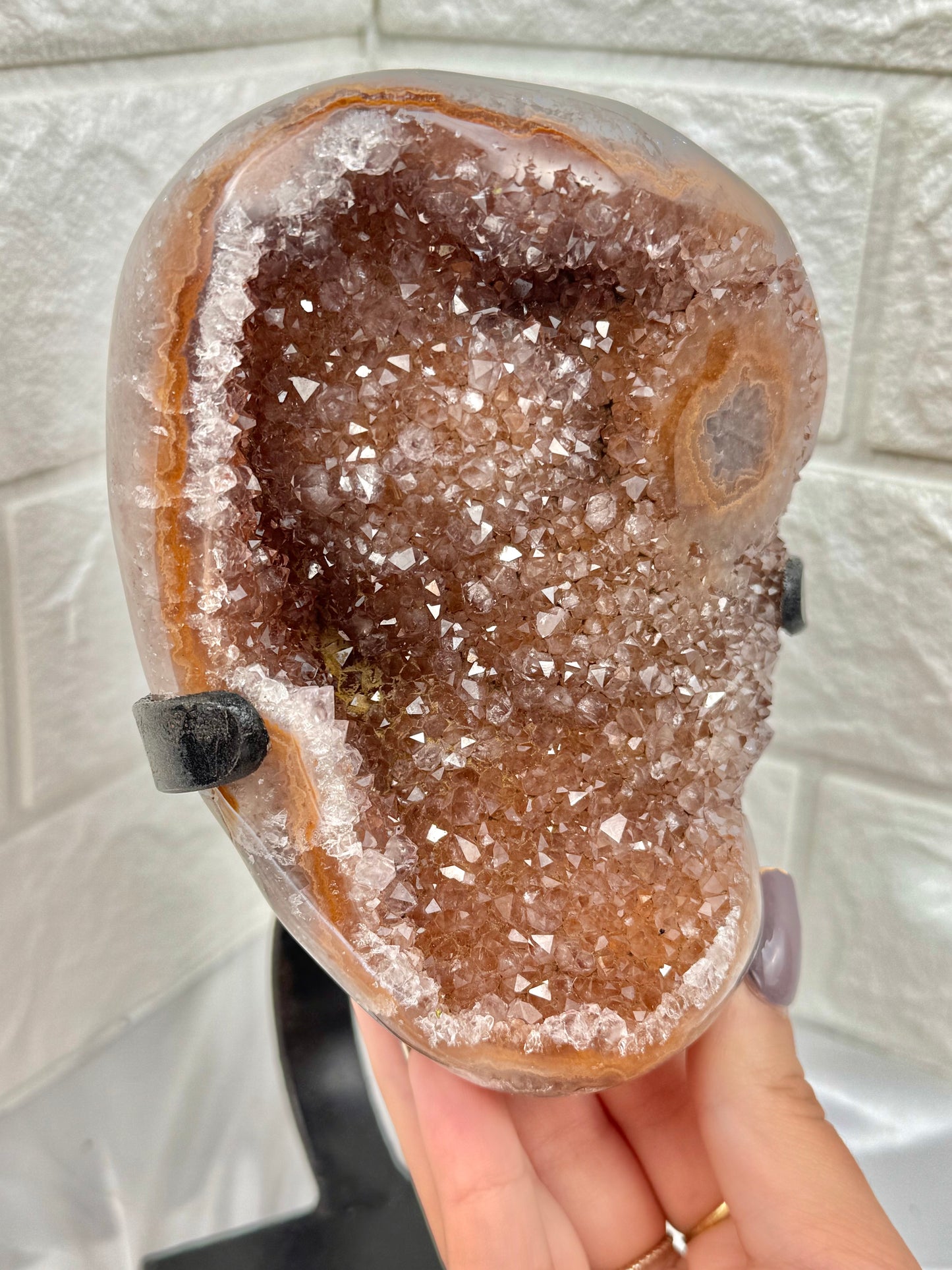 Insane Orange Uruguay amethyst on stand