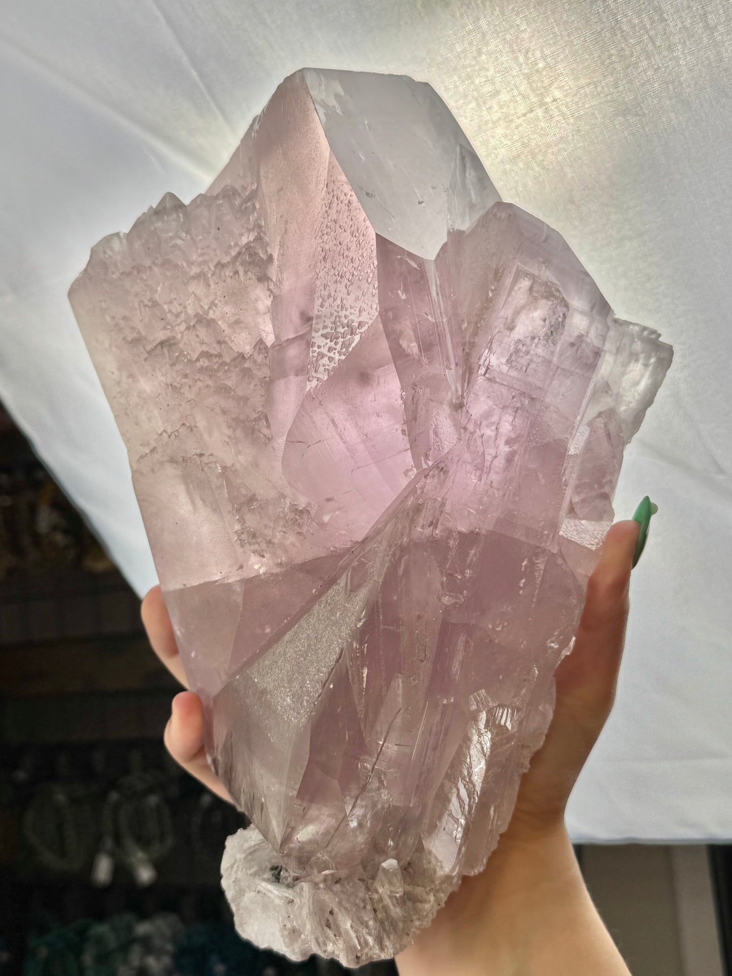 AMAZING statement purple balmat calcite with pyrite and anhydrite inclusions from the Empire State zinc mine, New York