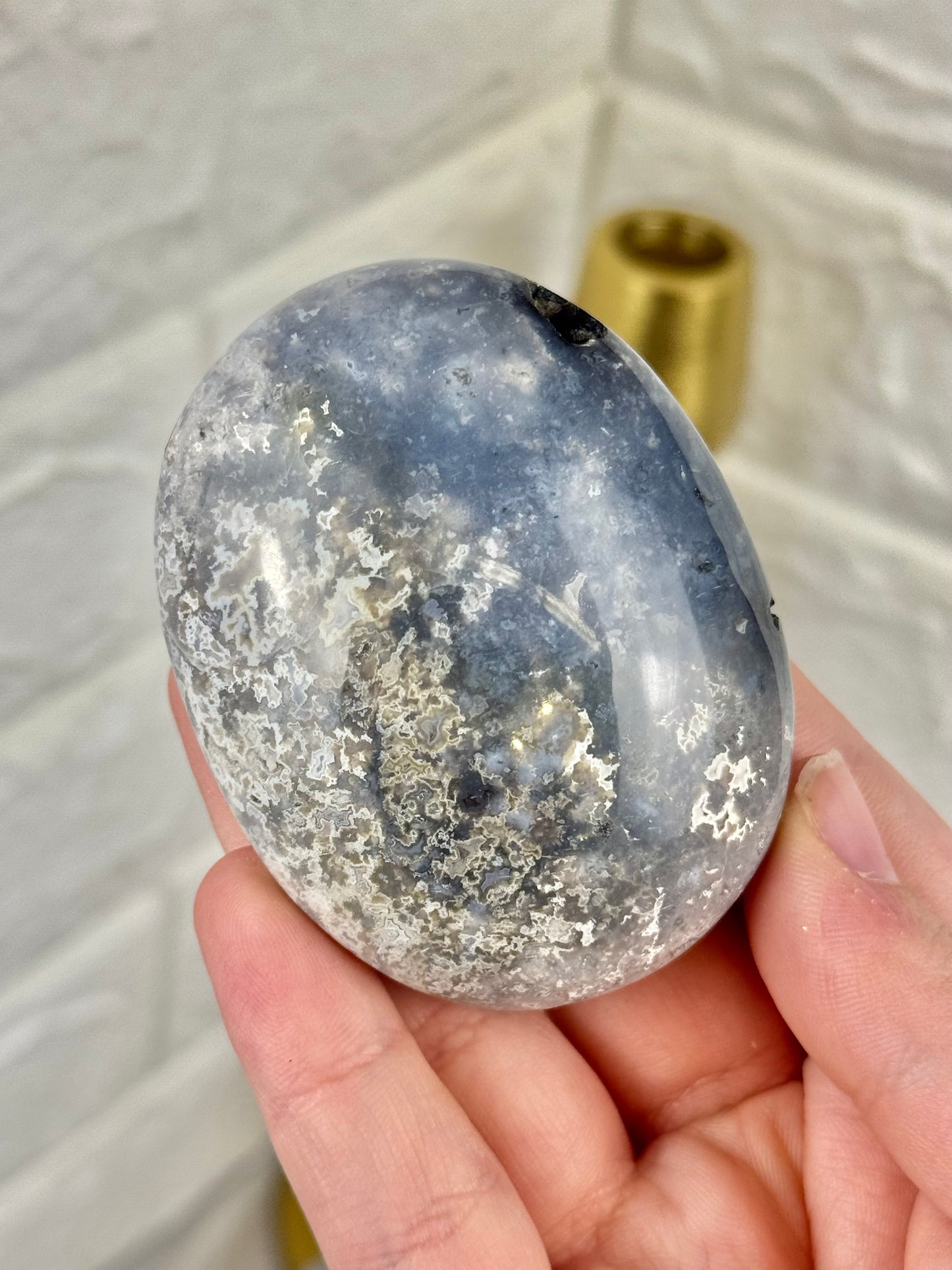 You pick! Blue plum agate palm stones from Indonesia