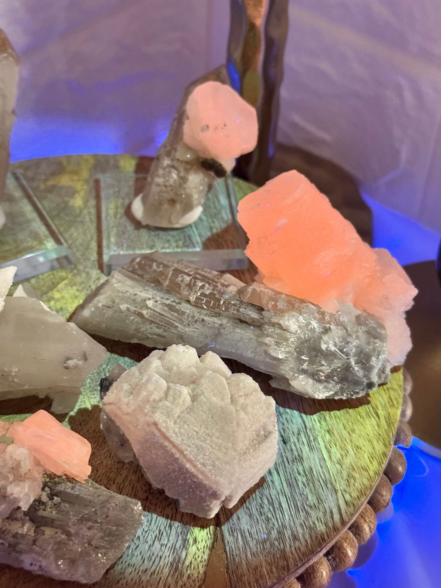 You pick! Cherry blossom calcite on quartz from China