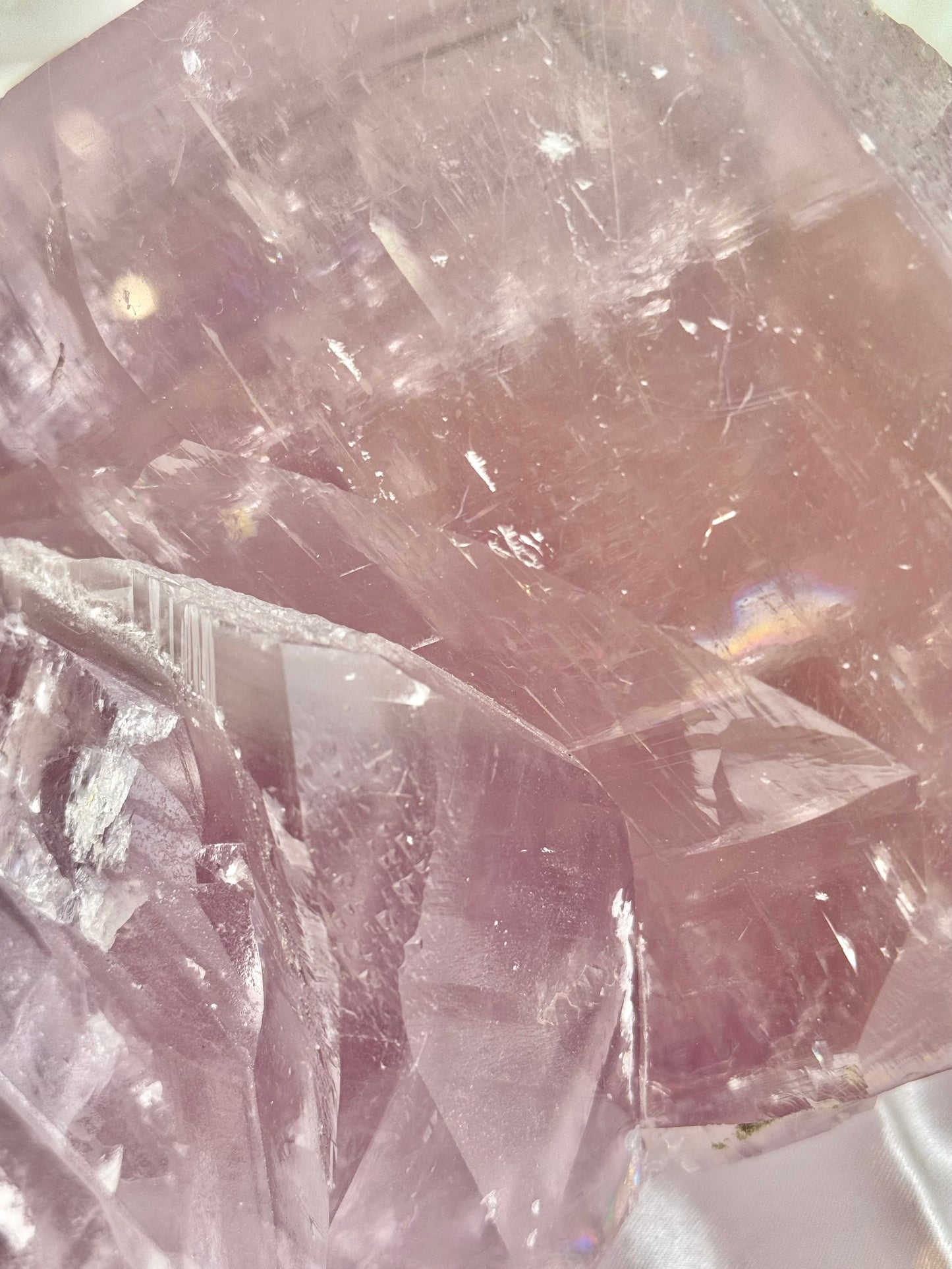 AMAZING statement purple balmat calcite with pyrite and anhydrite inclusions from the Empire State zinc mine, New York