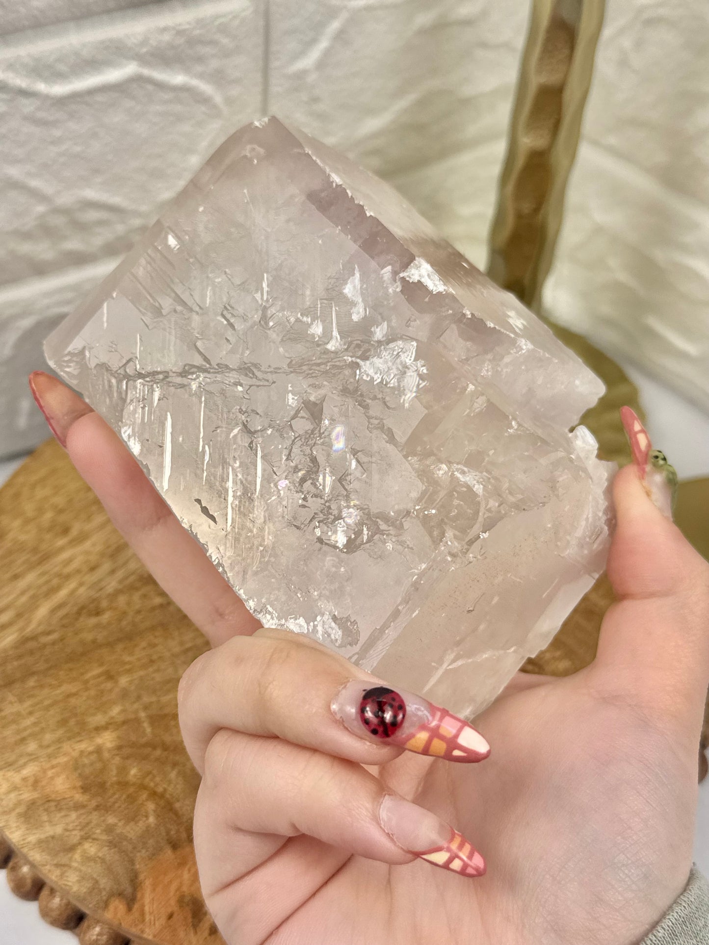Pale yellow/ purple balmat calcite from the Empire Zinc Mine, New York