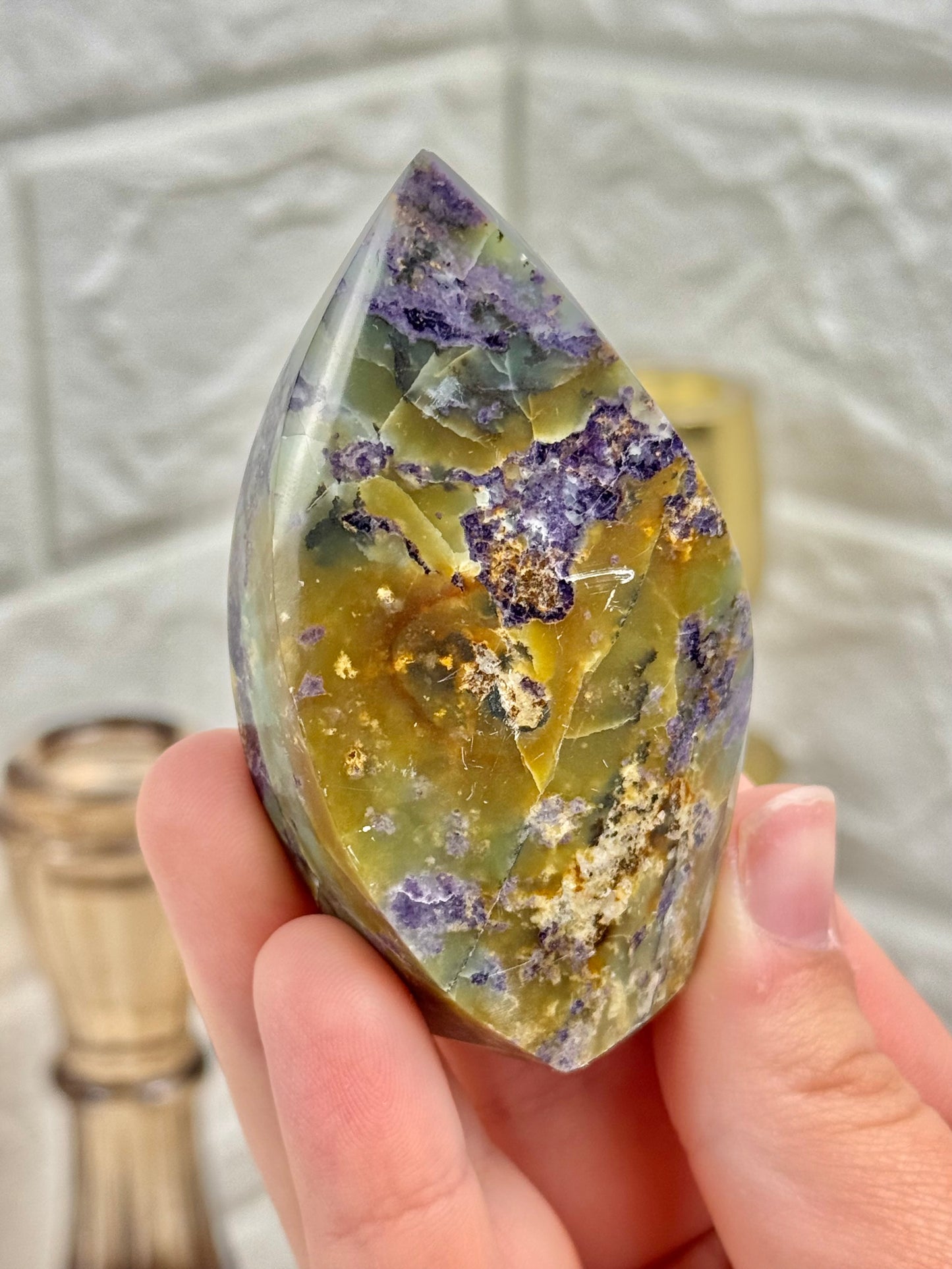 You pick! Bolivianite flames (serpentine in fluorite)