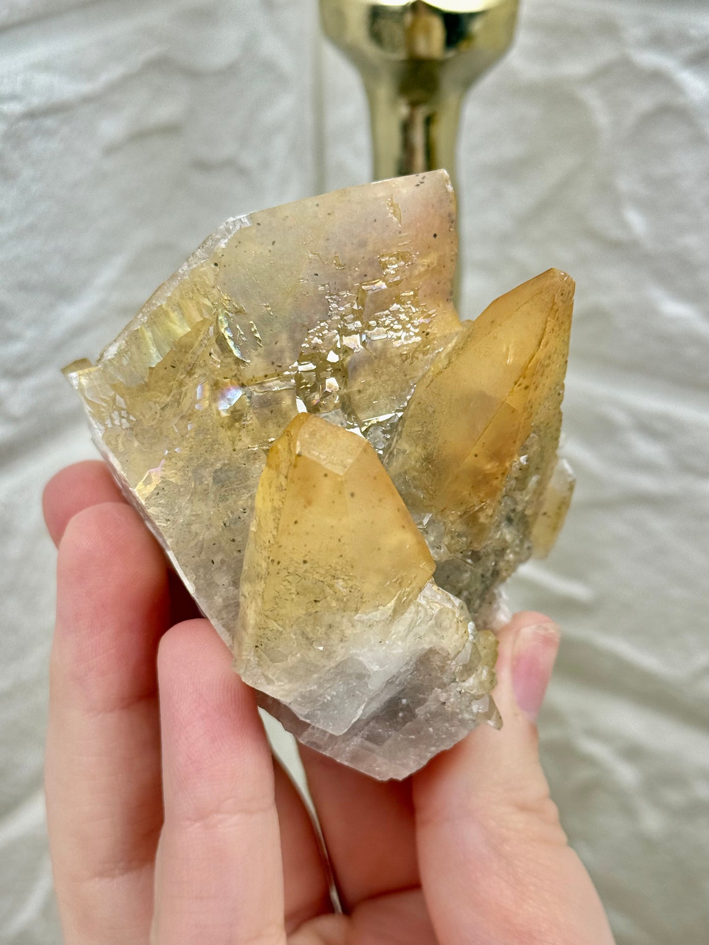 You pick! Naturally iridescent golden calcite from Hunan China
