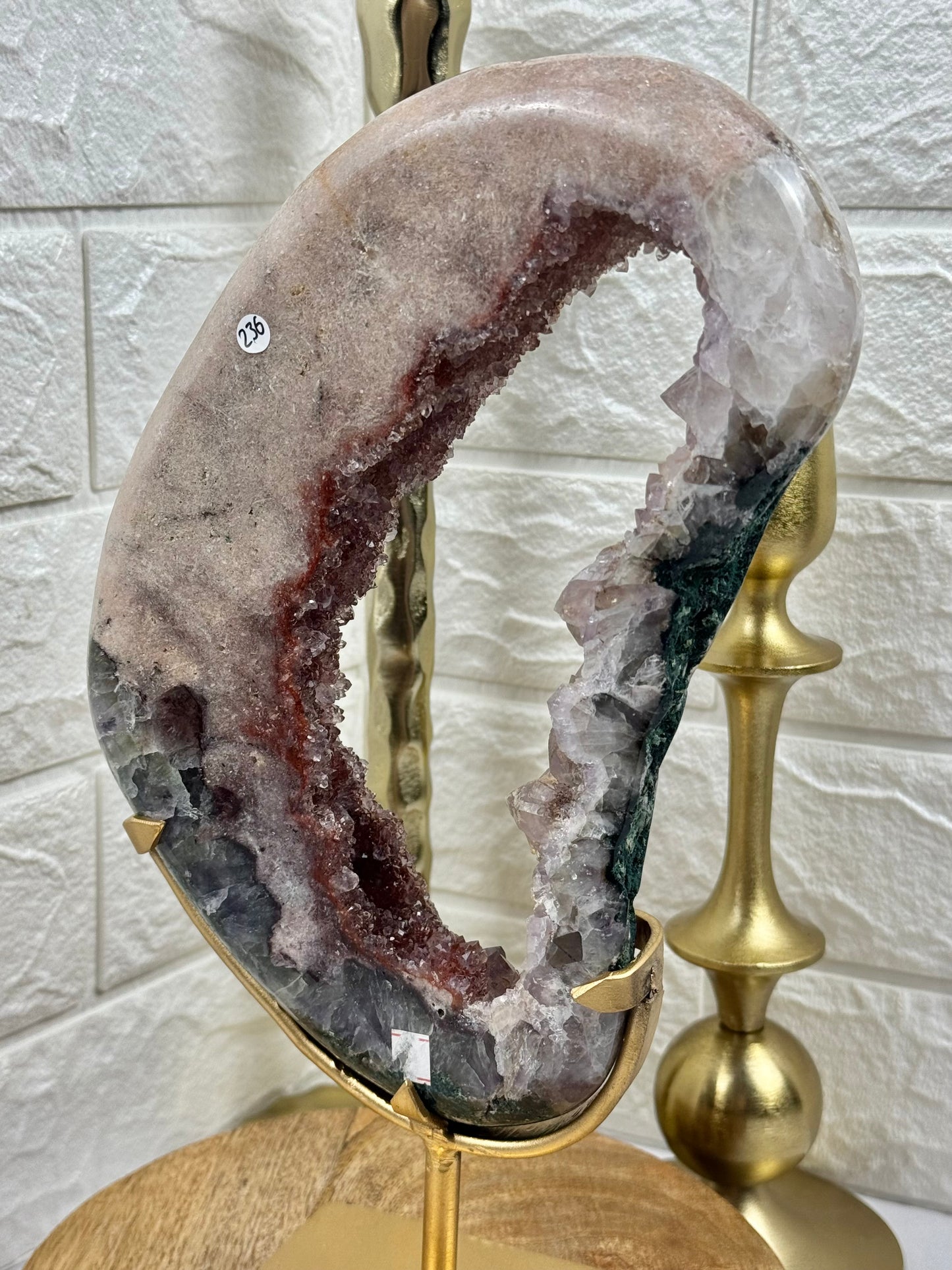 Gorgeous purple/pink/red amethyst portal on stand from Brazil