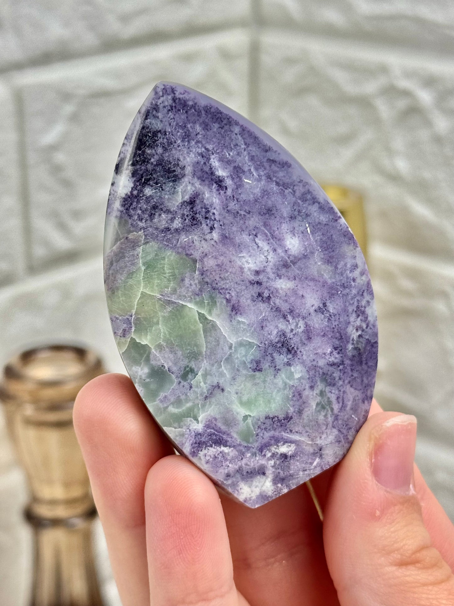 You pick! Bolivianite flames (serpentine in fluorite)