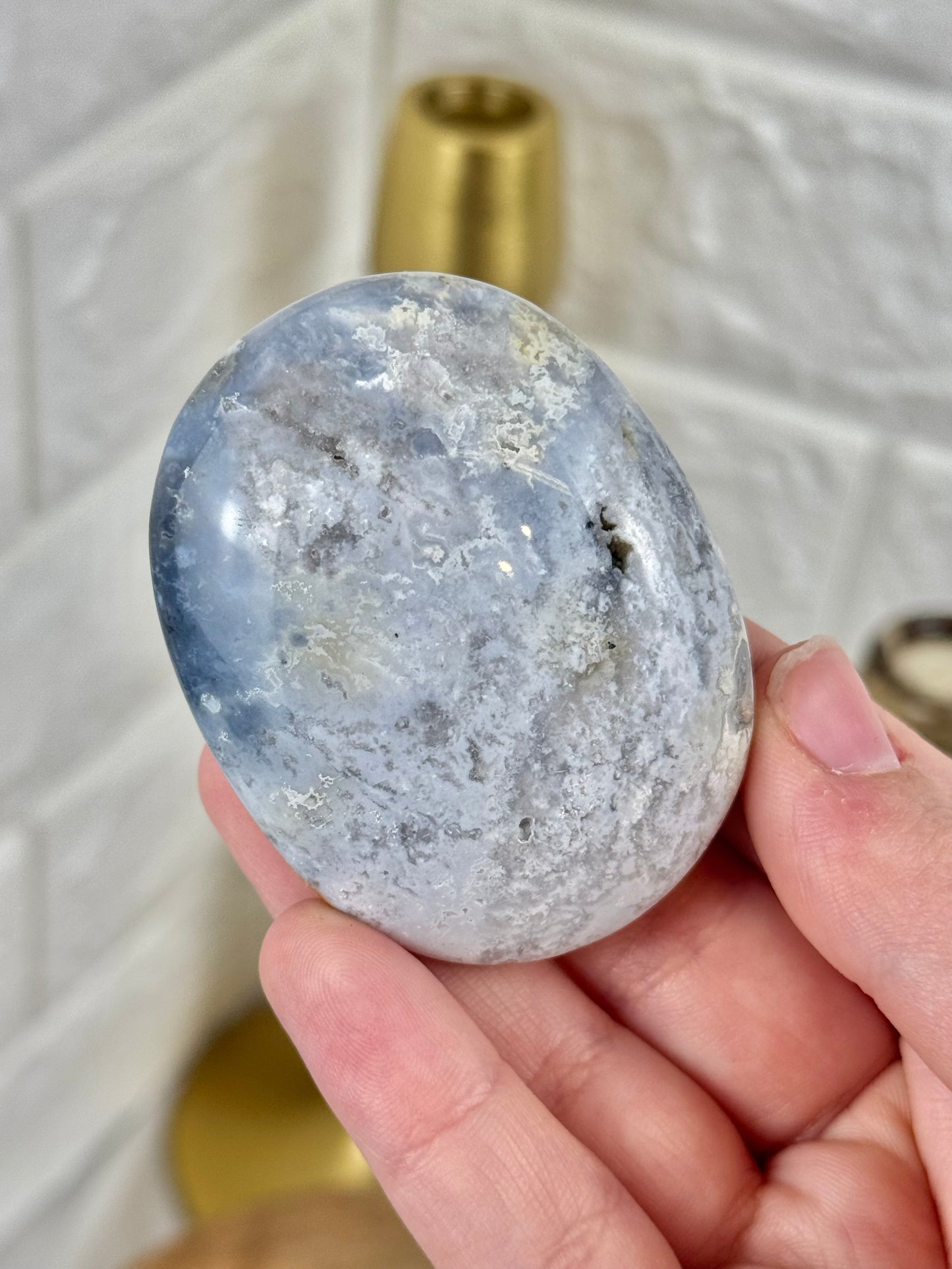 You pick! Blue plum agate palm stones from Indonesia