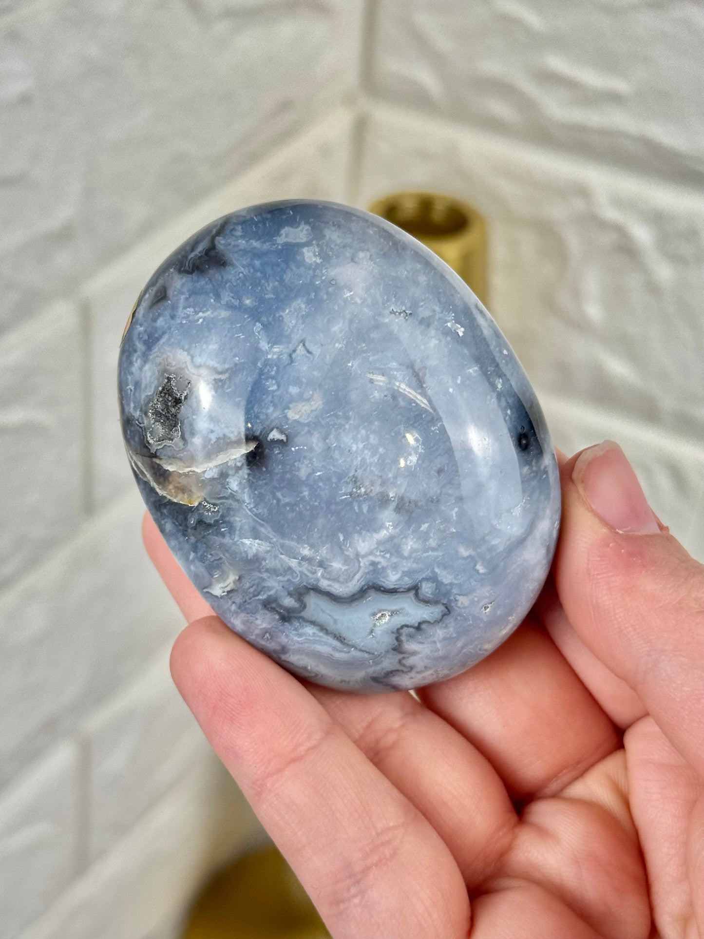 You pick! Blue plum agate palm stones from Indonesia
