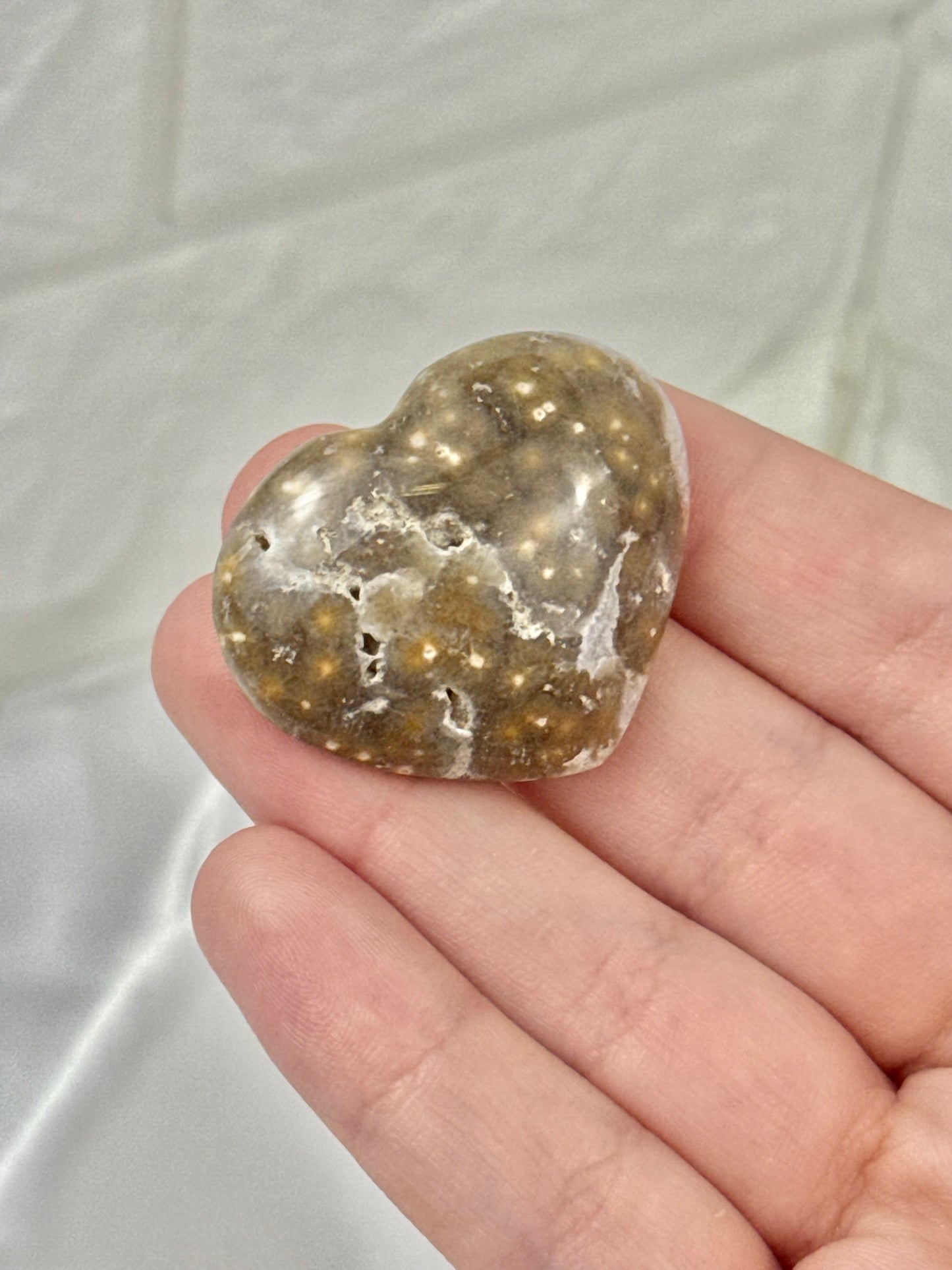 1 cute mini sea jasper heart from Madagascar