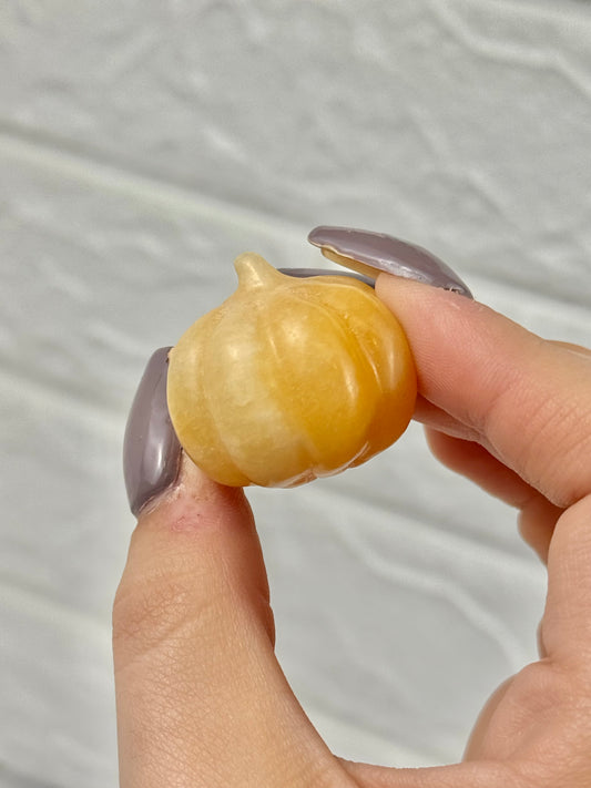 Orange calcite mini pumpkin