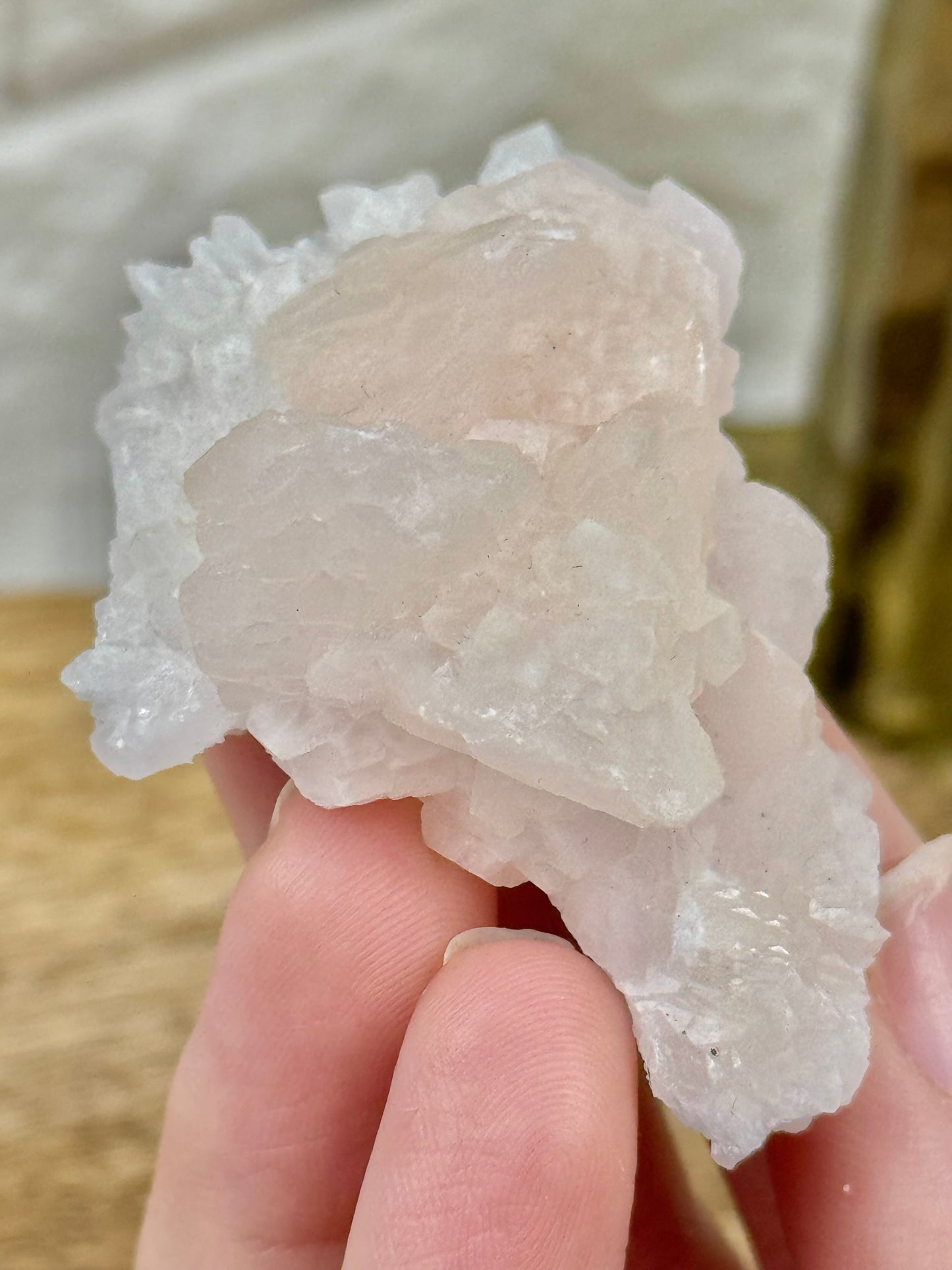 Peachy calcite from China