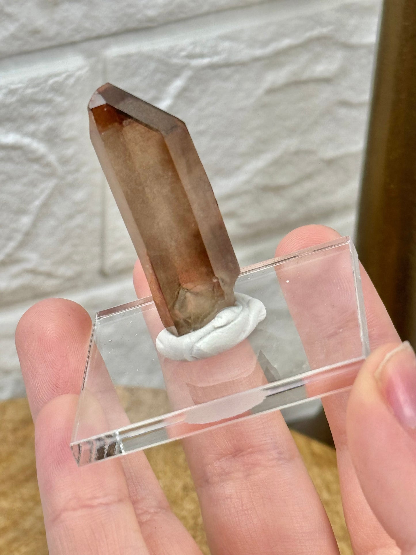 You pick! Hematite included smoky quartz points on stands from Orange river Namibia