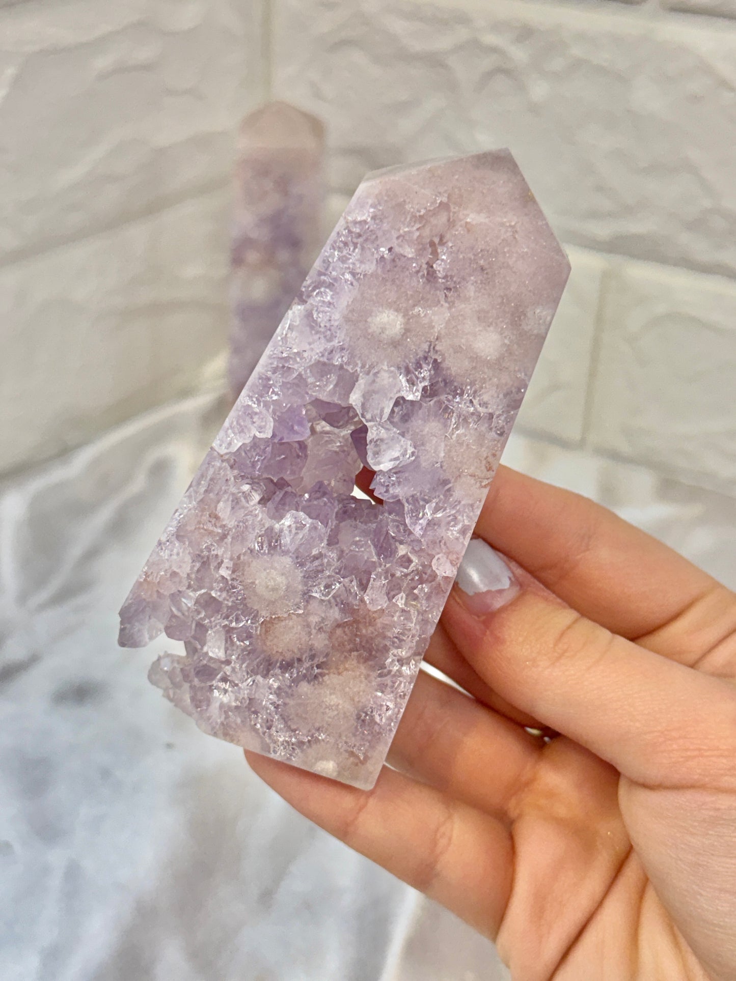 You pick! High grade pink amethyst x flower agate towers from Brazil