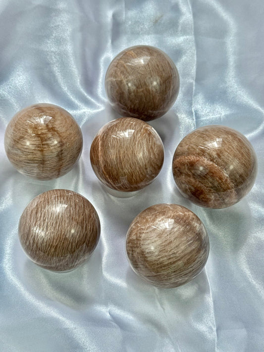 1 peach moonstone sphere