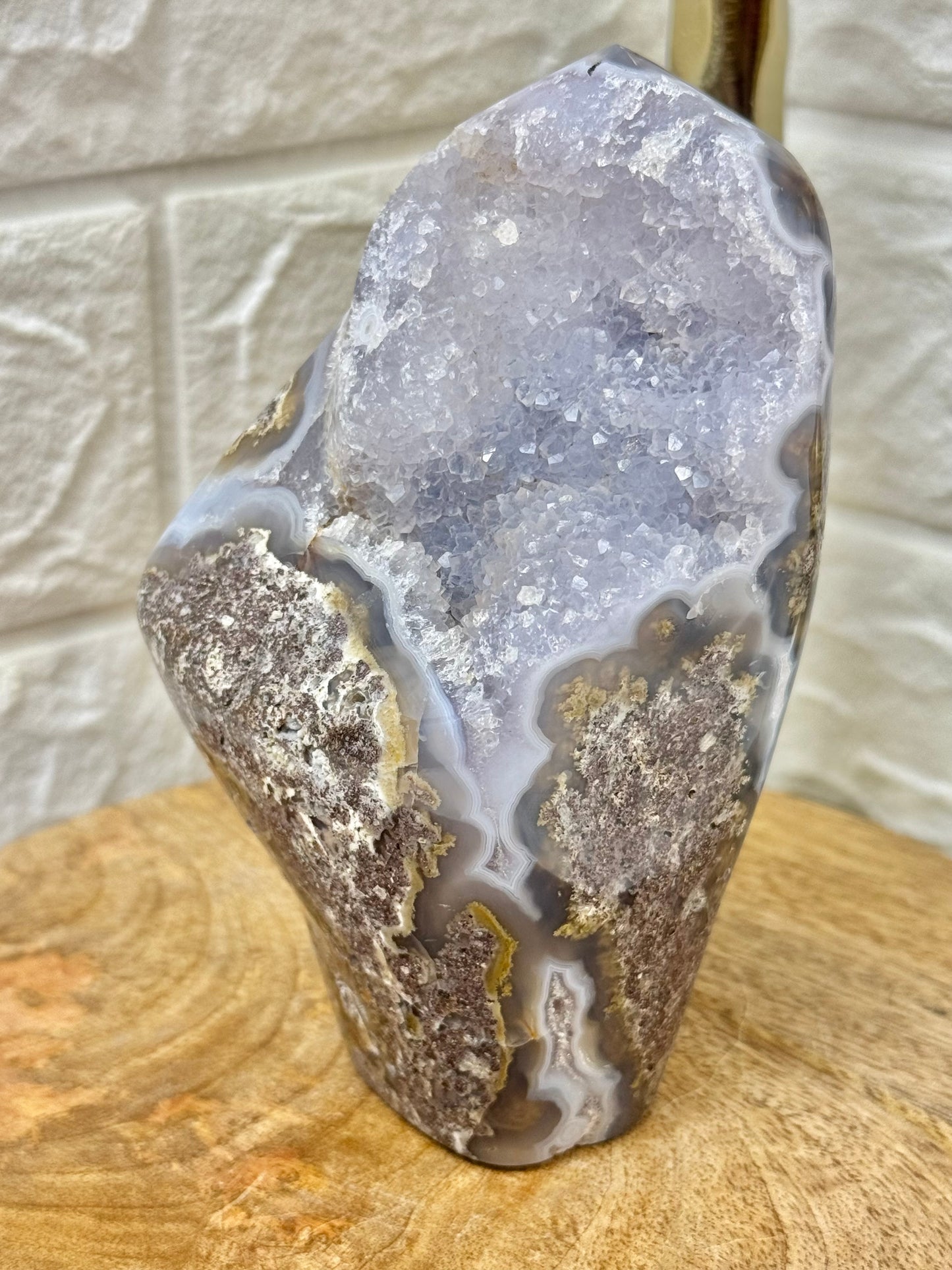 Amazing rare scenic moss agate with blue quartz Freeform from Indonesia