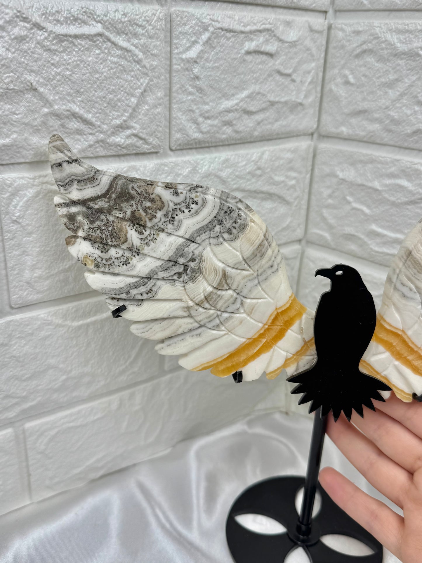 Amazing Dendritic Orange calcite bird wings A