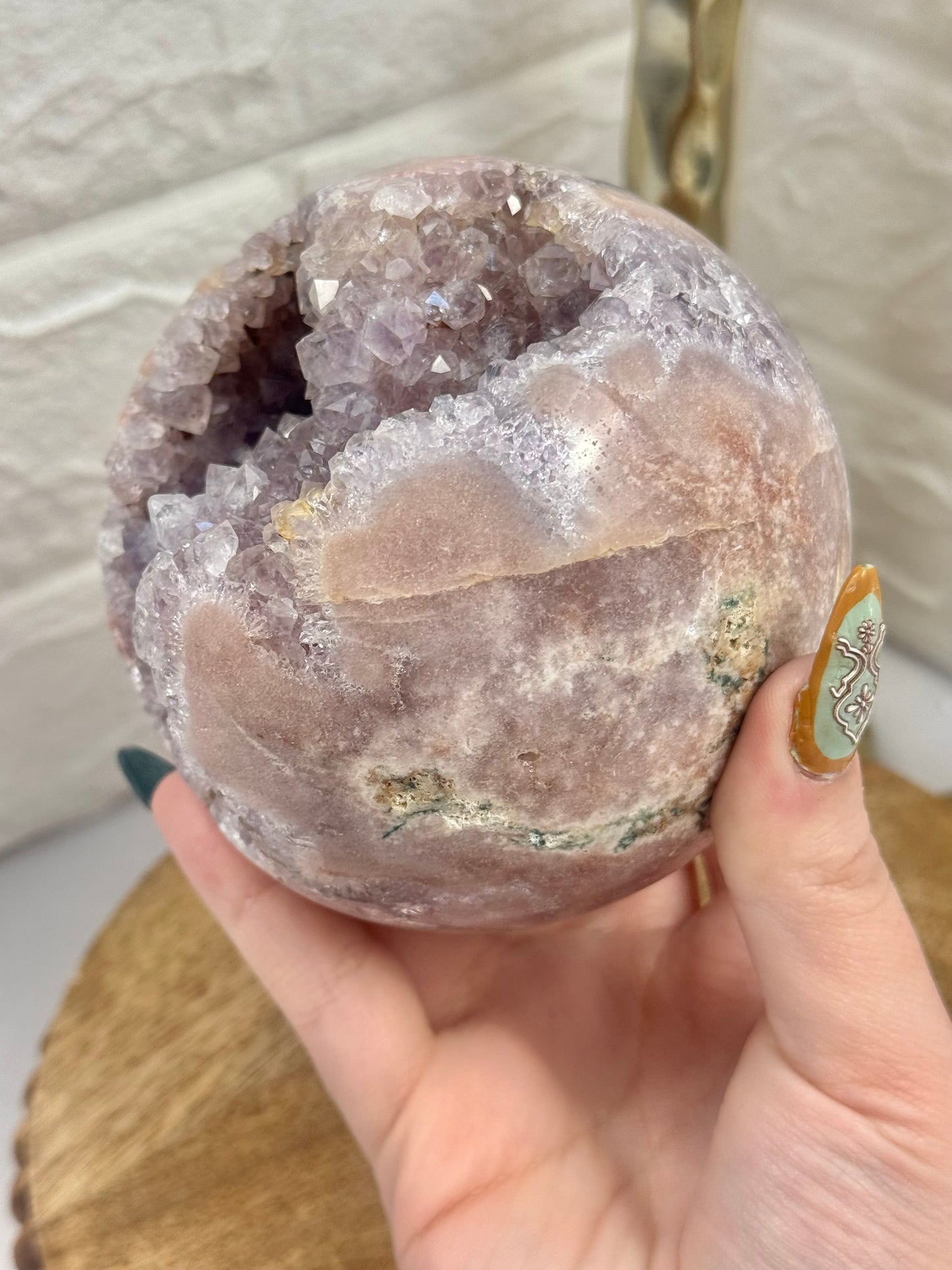 Stunning pink/purple amethyst sphere from Brazil
