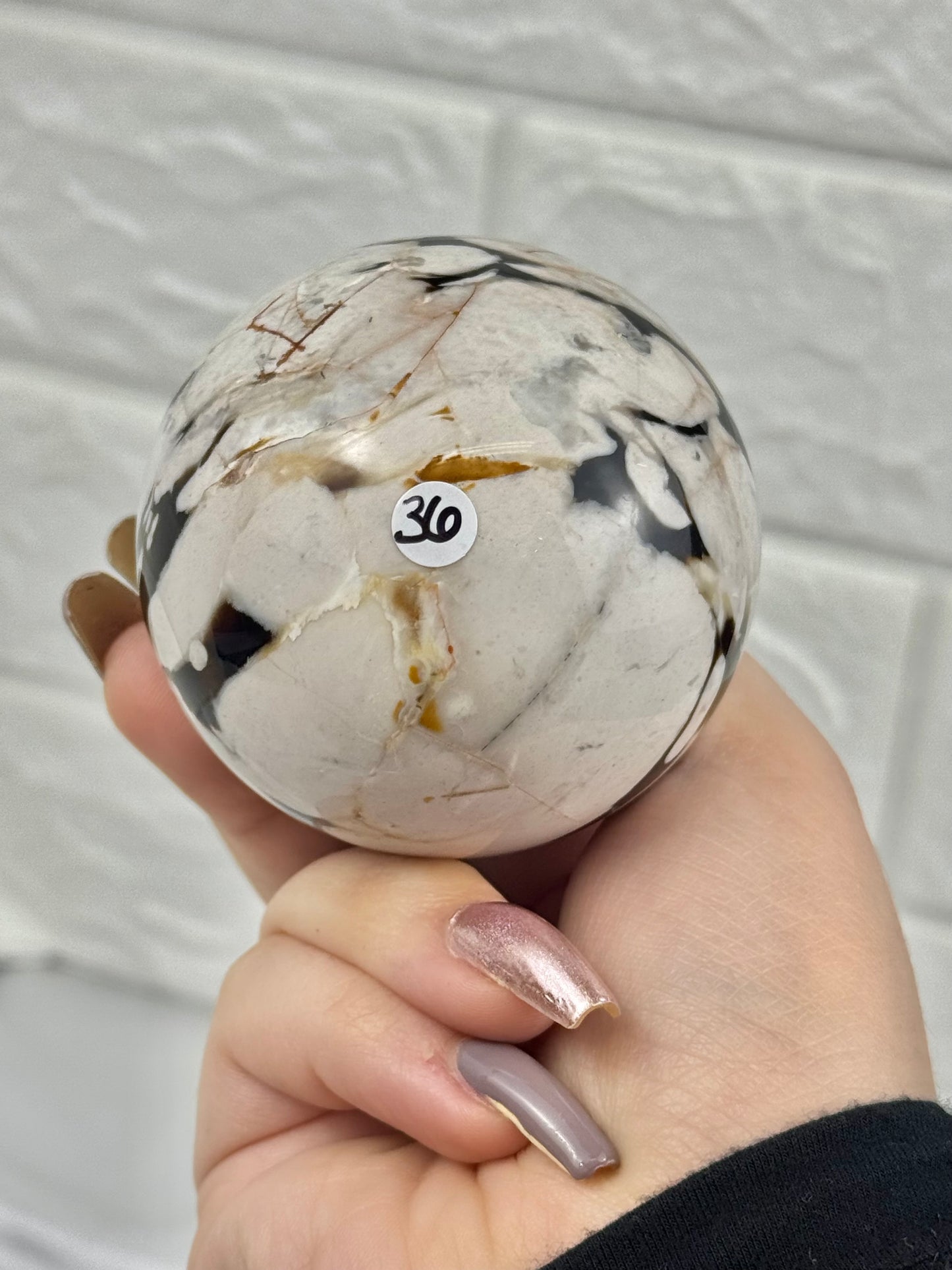 “Espresso” agate sphere from Brazil