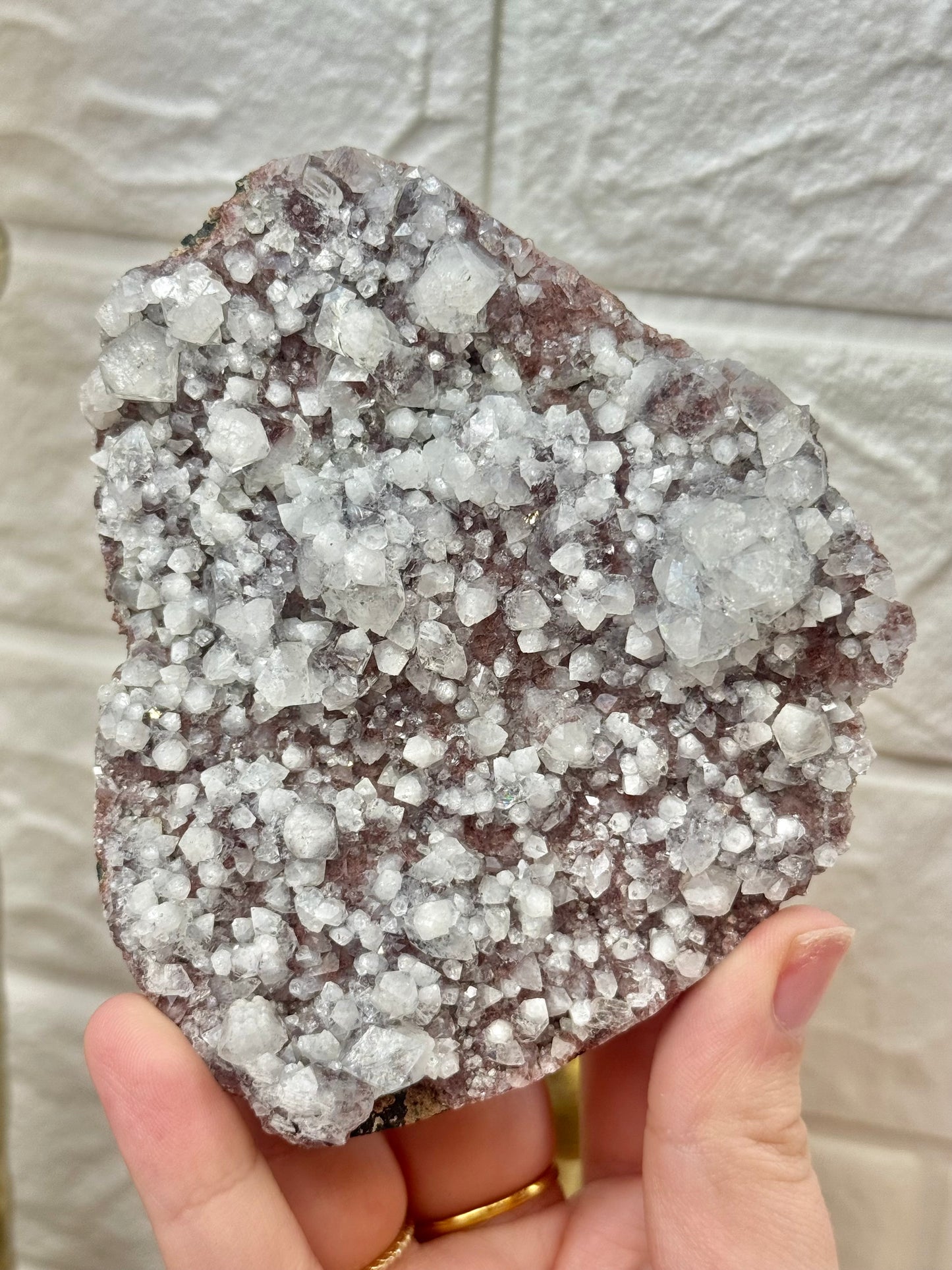 You pick! Red apophyllite specimens from India