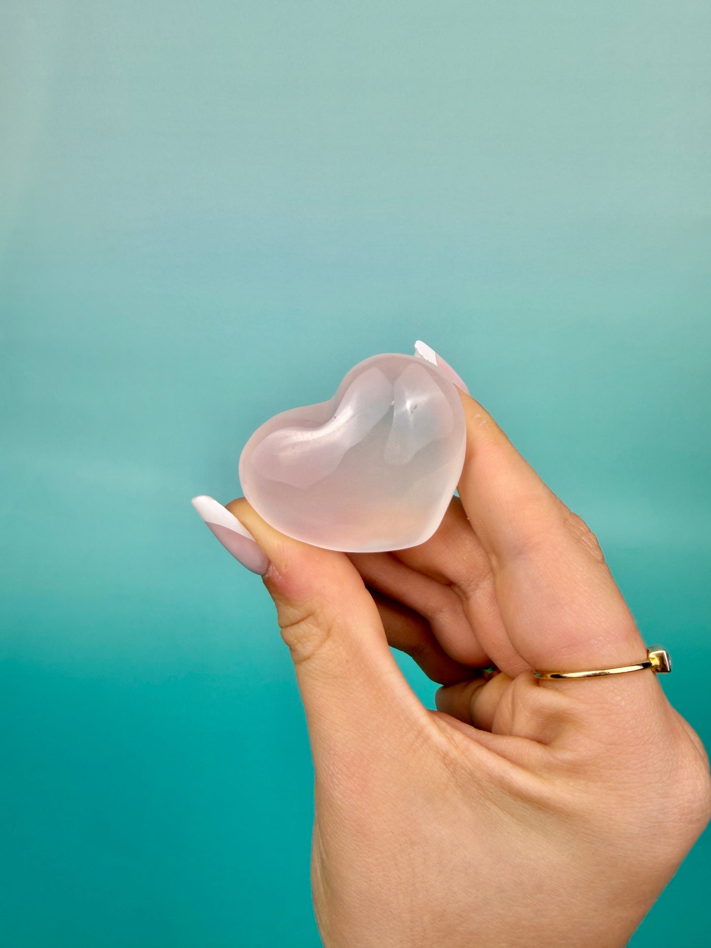 1 SM gemmy rose quartz heart