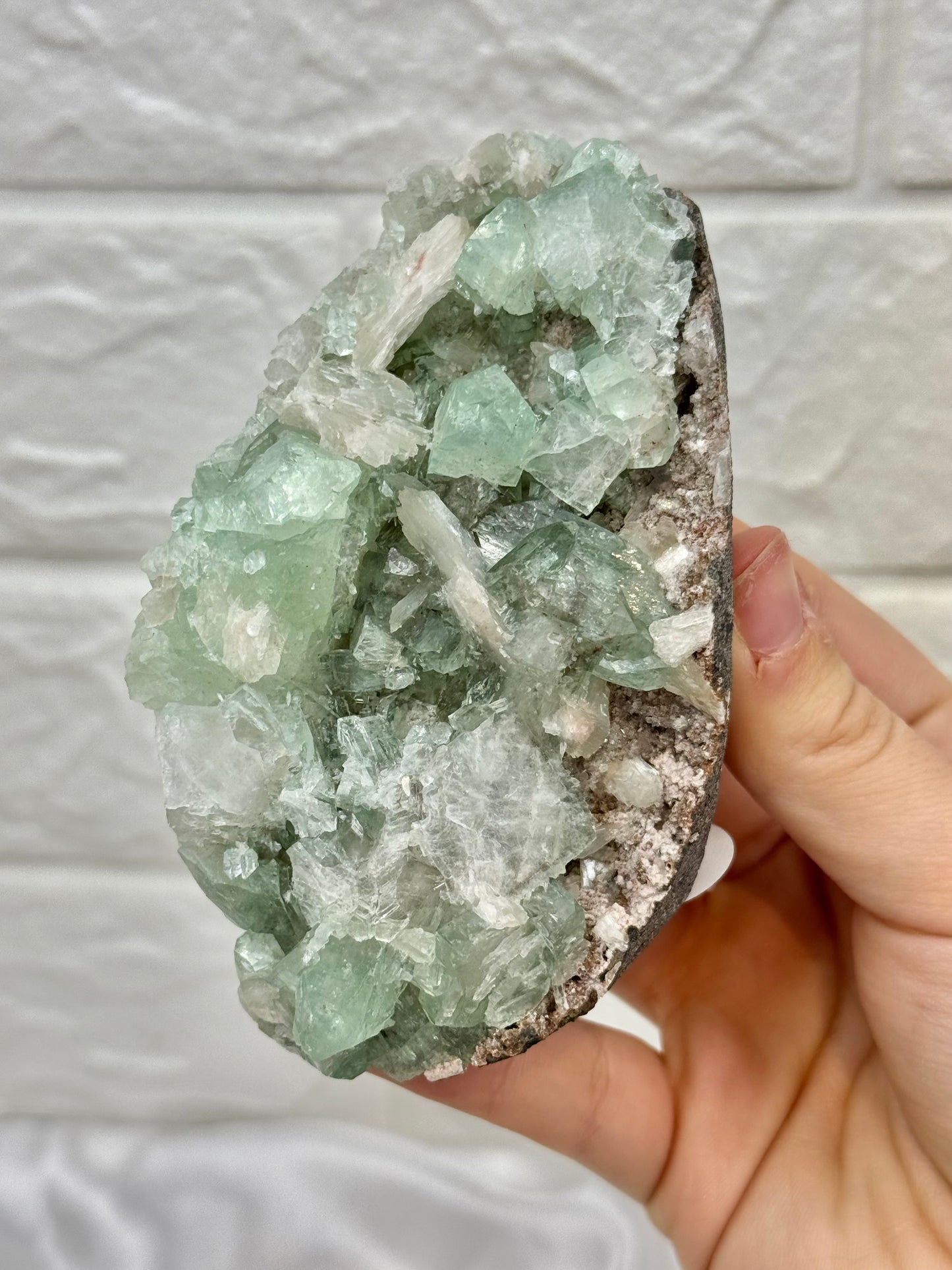 You pick! Green apophyllite specimens from India