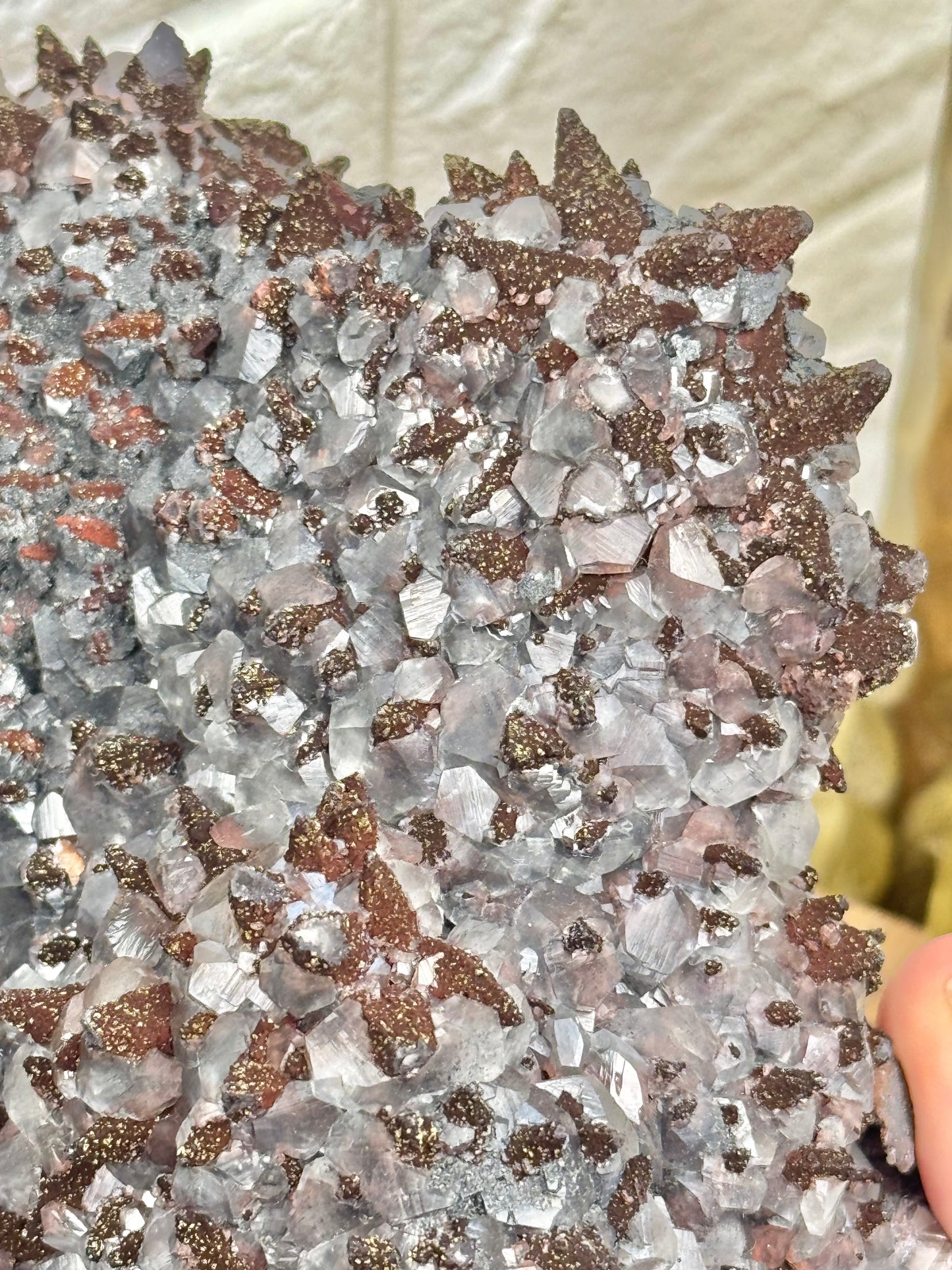 Statement dogtooth calcite w/ Limonite, Pyrite Symboisis from Hubei Province, China