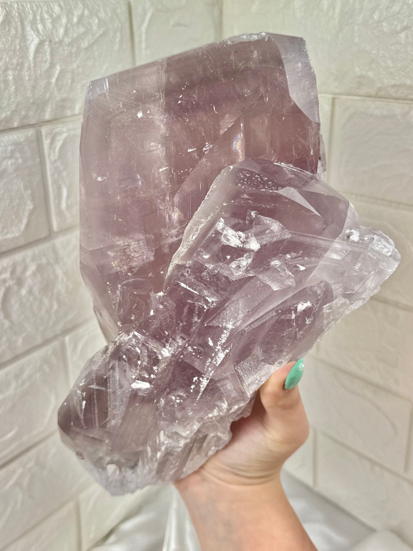 AMAZING statement purple balmat calcite with pyrite and anhydrite inclusions from the Empire State zinc mine, New York