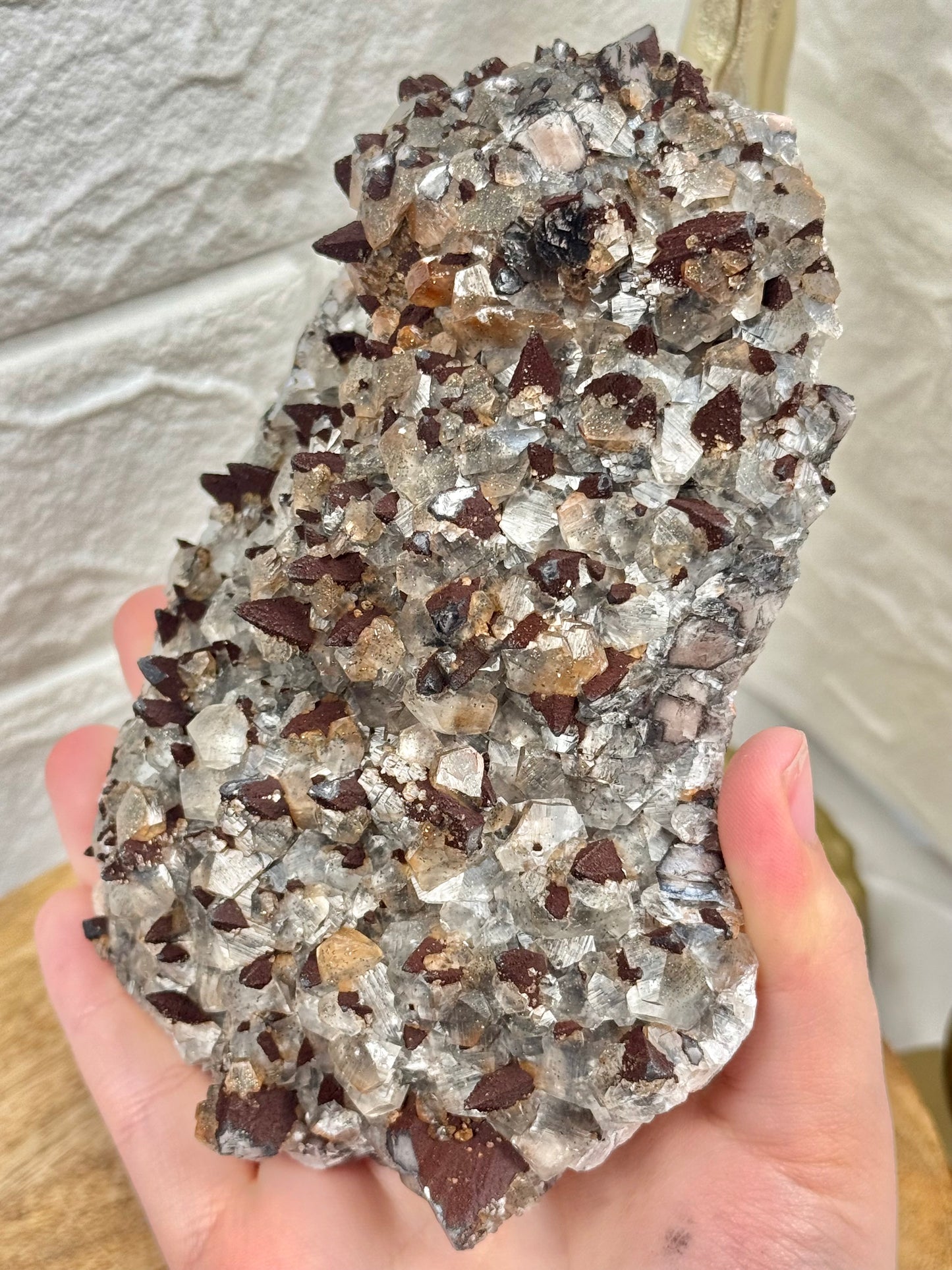 Gorgeous dogtooth calcite w/ Limonite, Pyrite Symboisis from Hubei Province, China